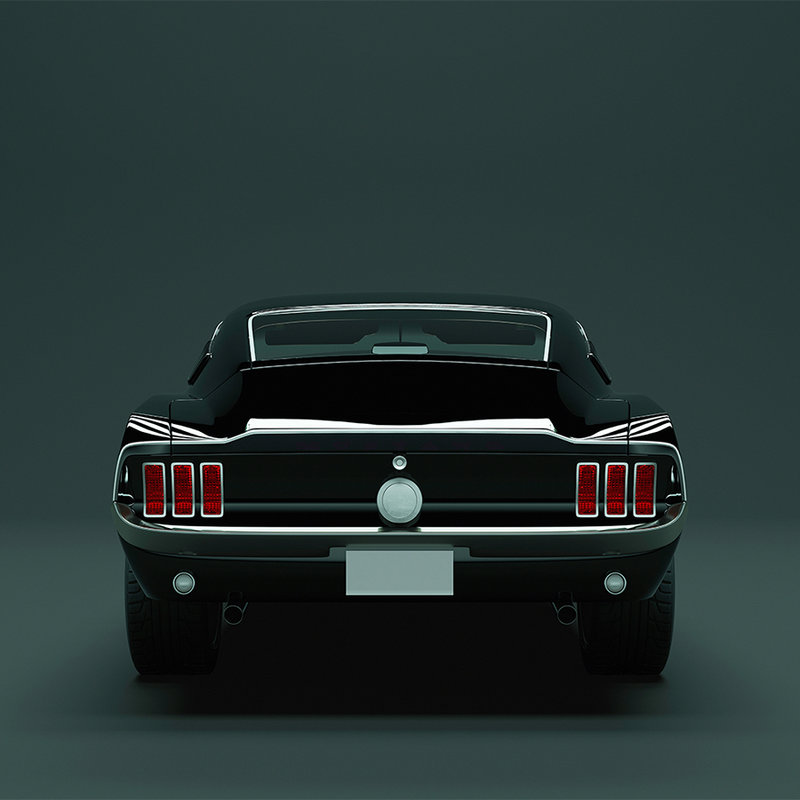 Mustang 3 - Carta da parati American Muscle Car - Vello liscio blu, nero e perlato
