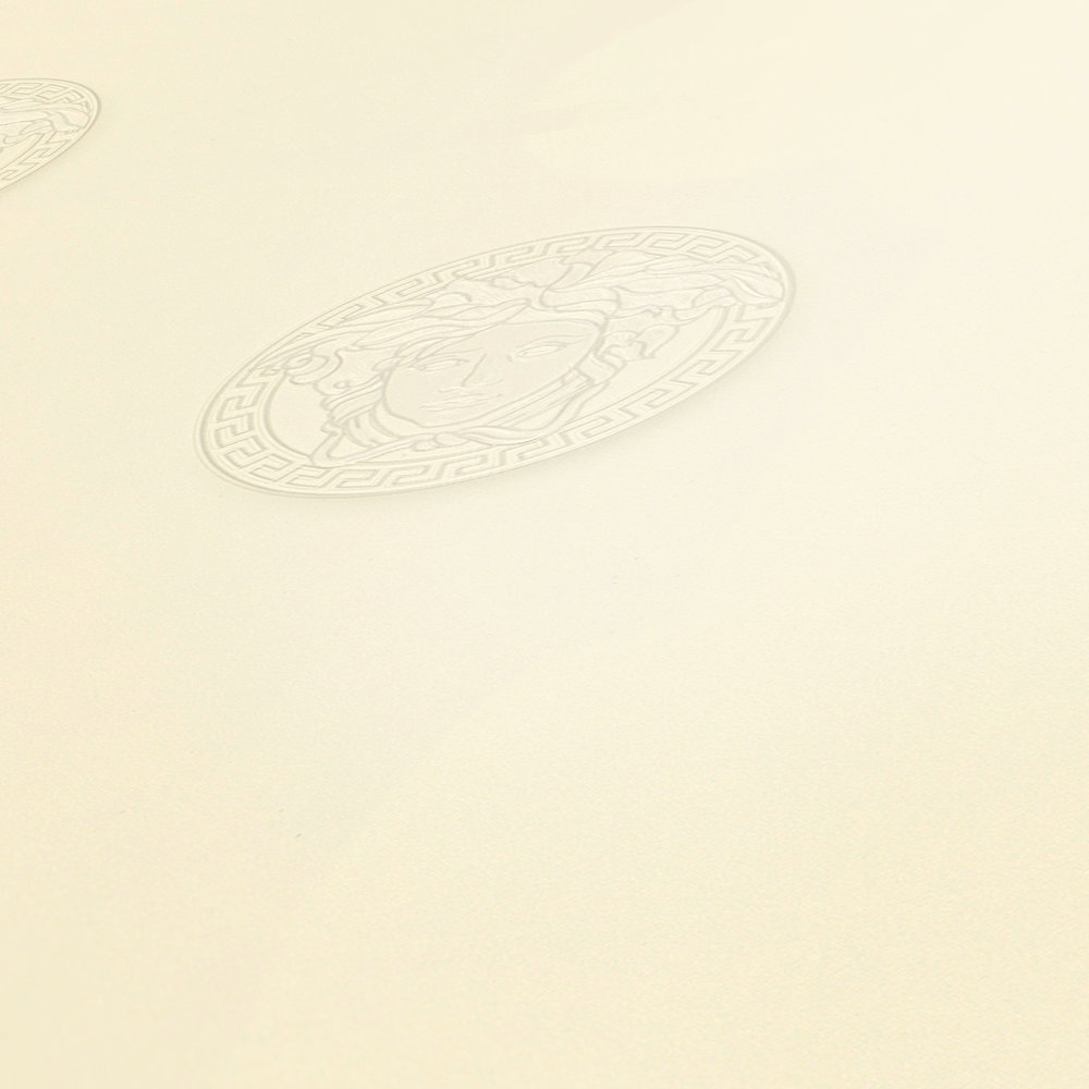             Papel pintado VERSACE Medusa Emblem - gris, blanco
        