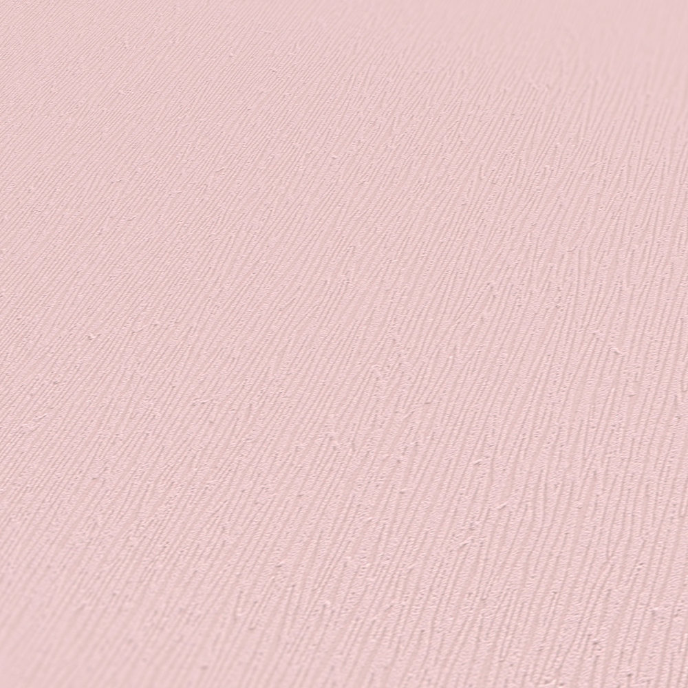             Papel pintado no tejido de color rosa bebé con diseño texturizado monocromático - Rosa
        