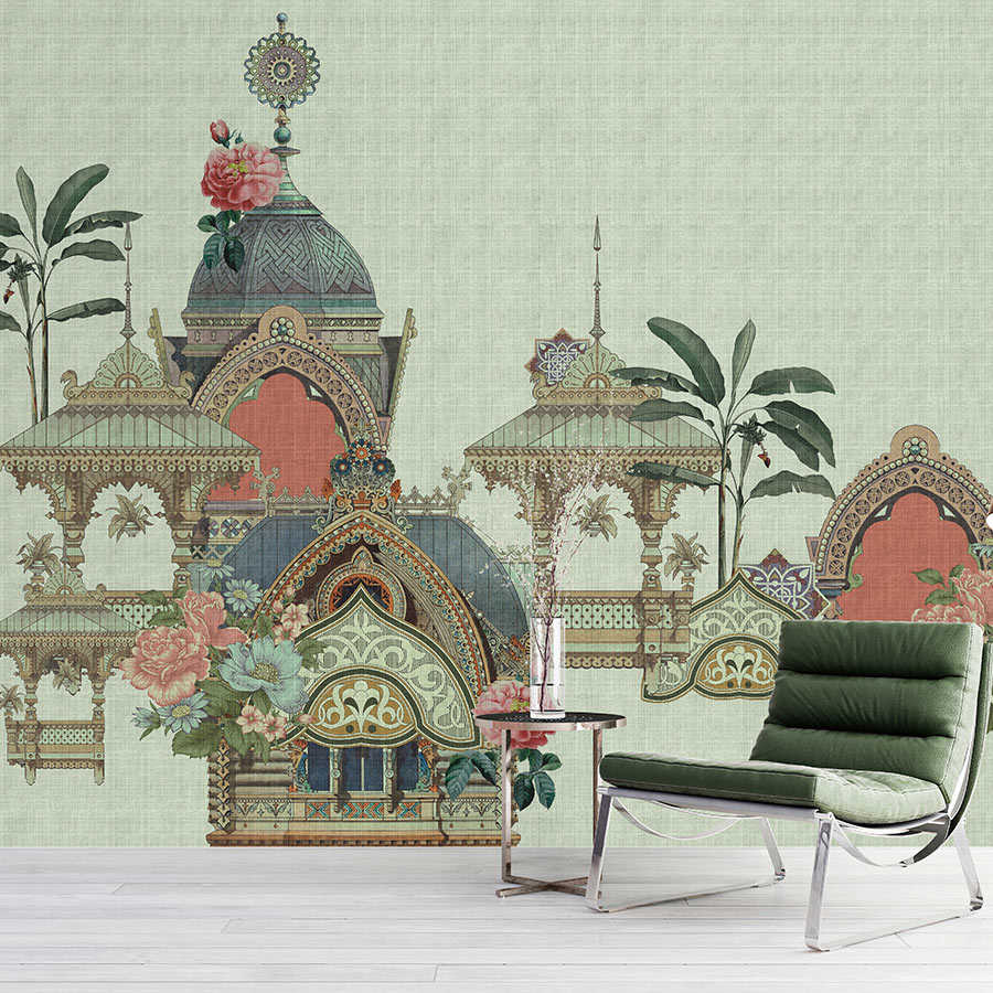 Jaipur 1 - photo wallpaper India temple & flowers design
