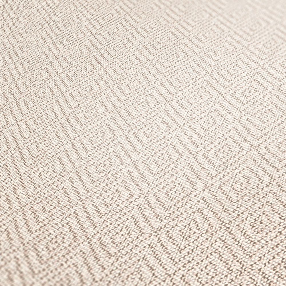             Geometric tone-on-tone diamond pattern wallpaper - beige
        
