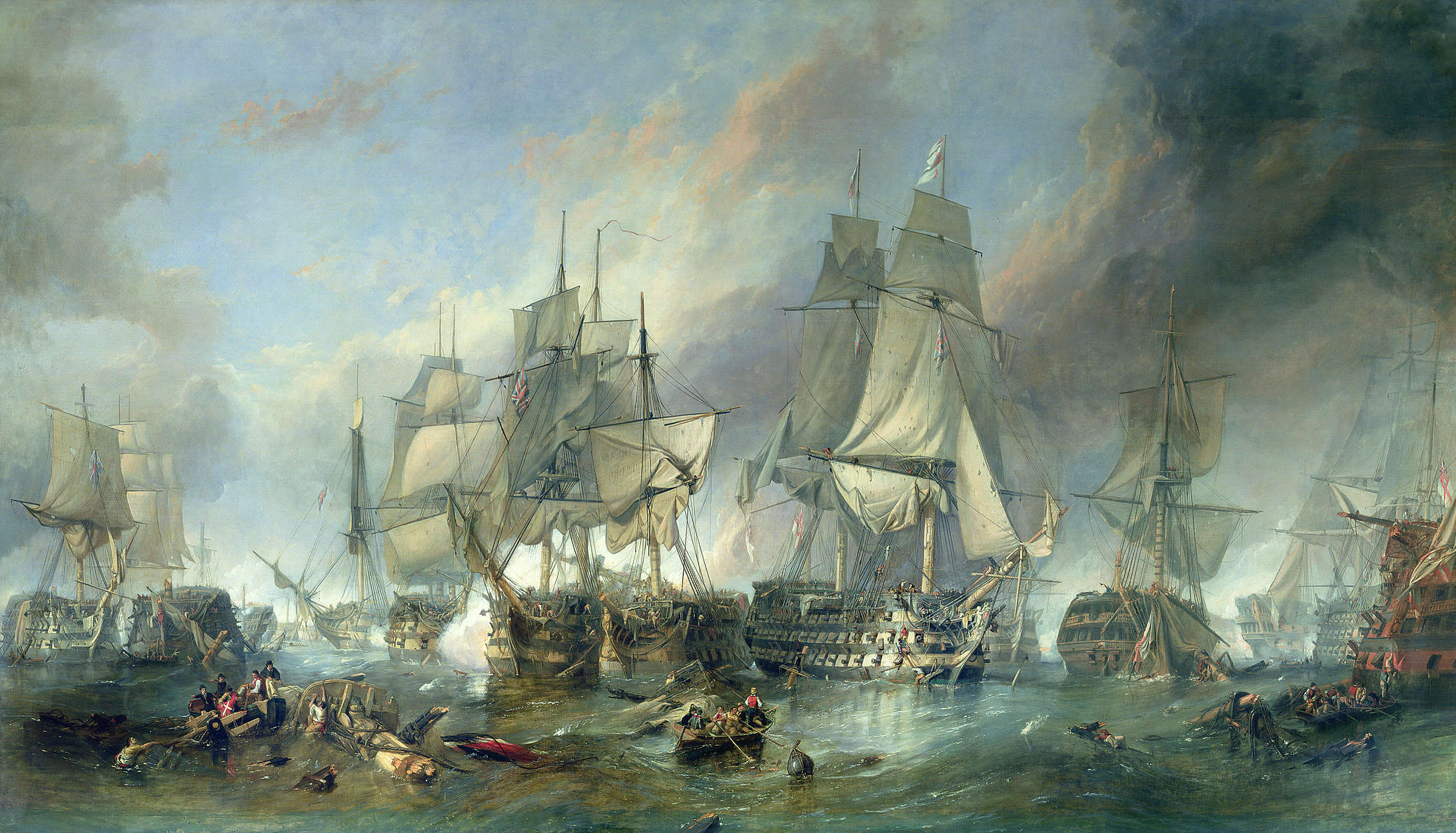             Mural "La batalla de Trafalgar" de Clarkson Stanfield
        