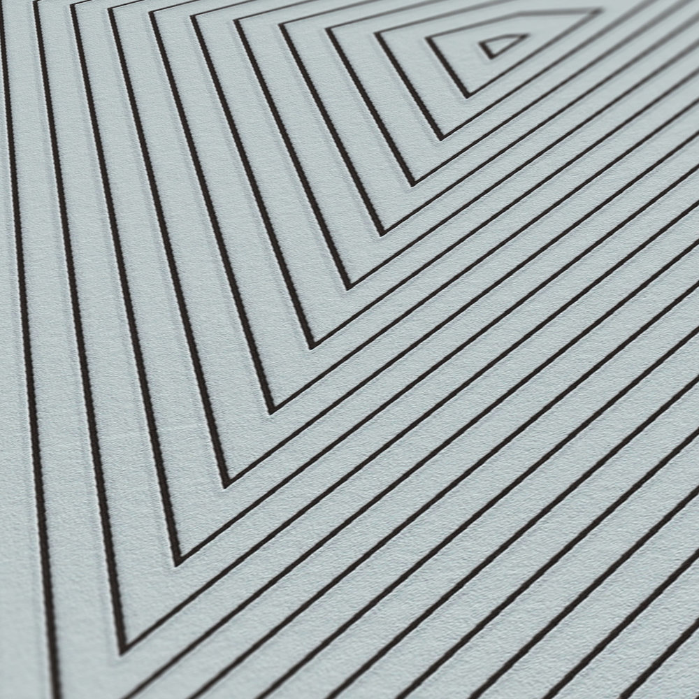             Papel pintado no tejido con diseño de líneas y efecto metálico - azul, gris
        