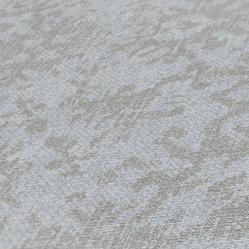             Papier peint aspect textile Ethno motif ornemental - Gris
        
