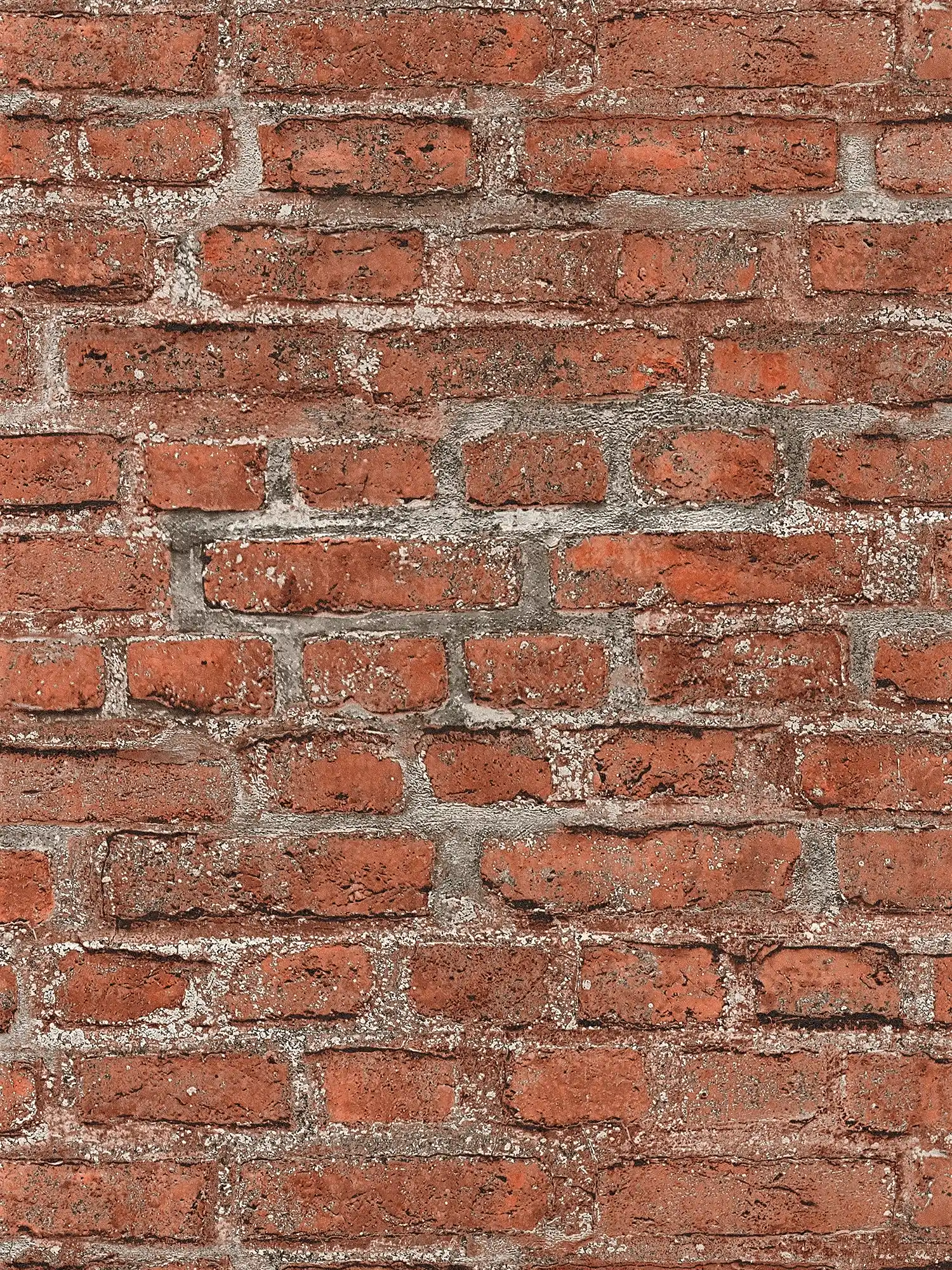         Wallpaper in stone look with bricks, brick - red, grey
    
