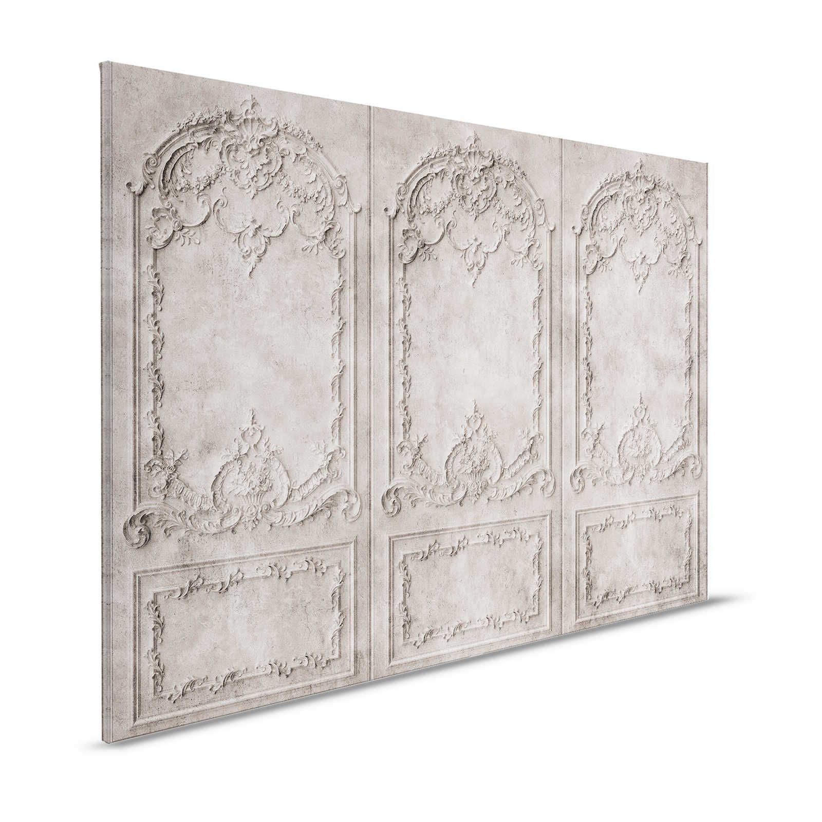 Versailles 1 - Canvas painting Grey-Brown Baroque style wooden panels - 1.20 m x 0.80 m
