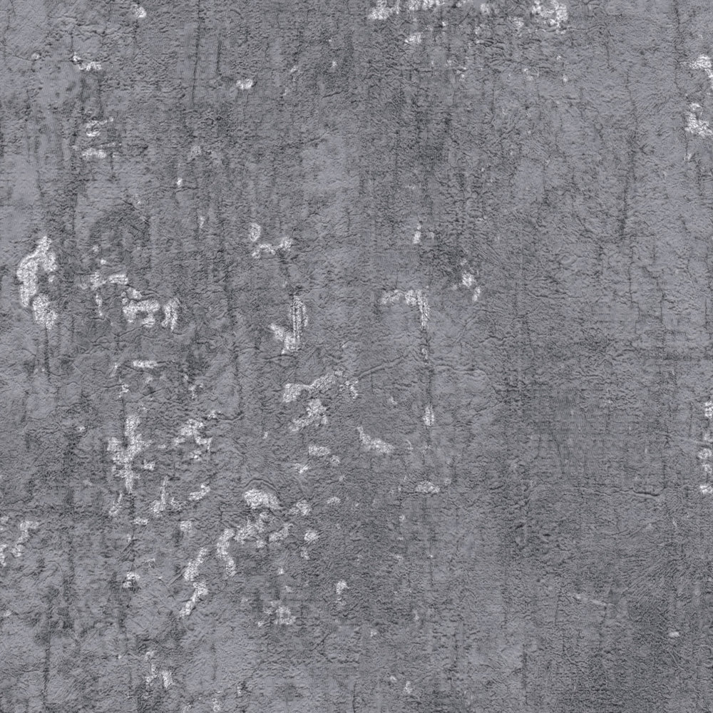             Papier peint gris foncé avec aspect crépi Udes - gris, métallisé
        
