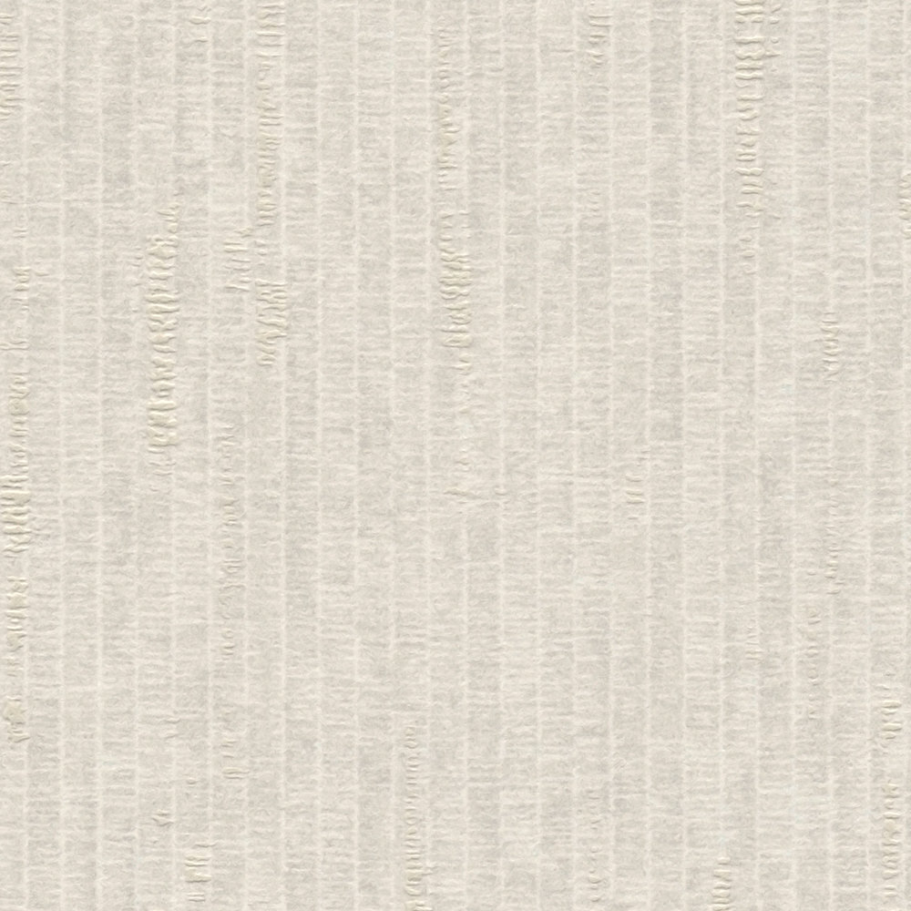             Cream white wallpaper with shimmer effect and textile look - white
        