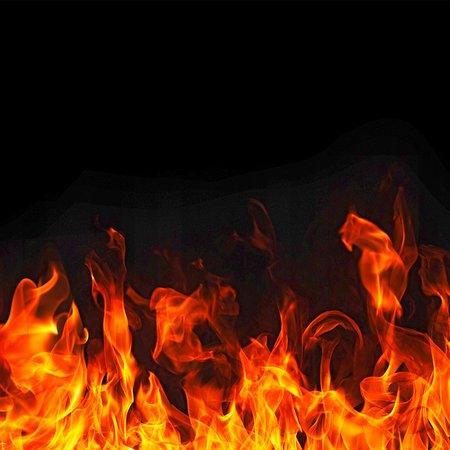         Black photo wallpaper fire with flames motif
    