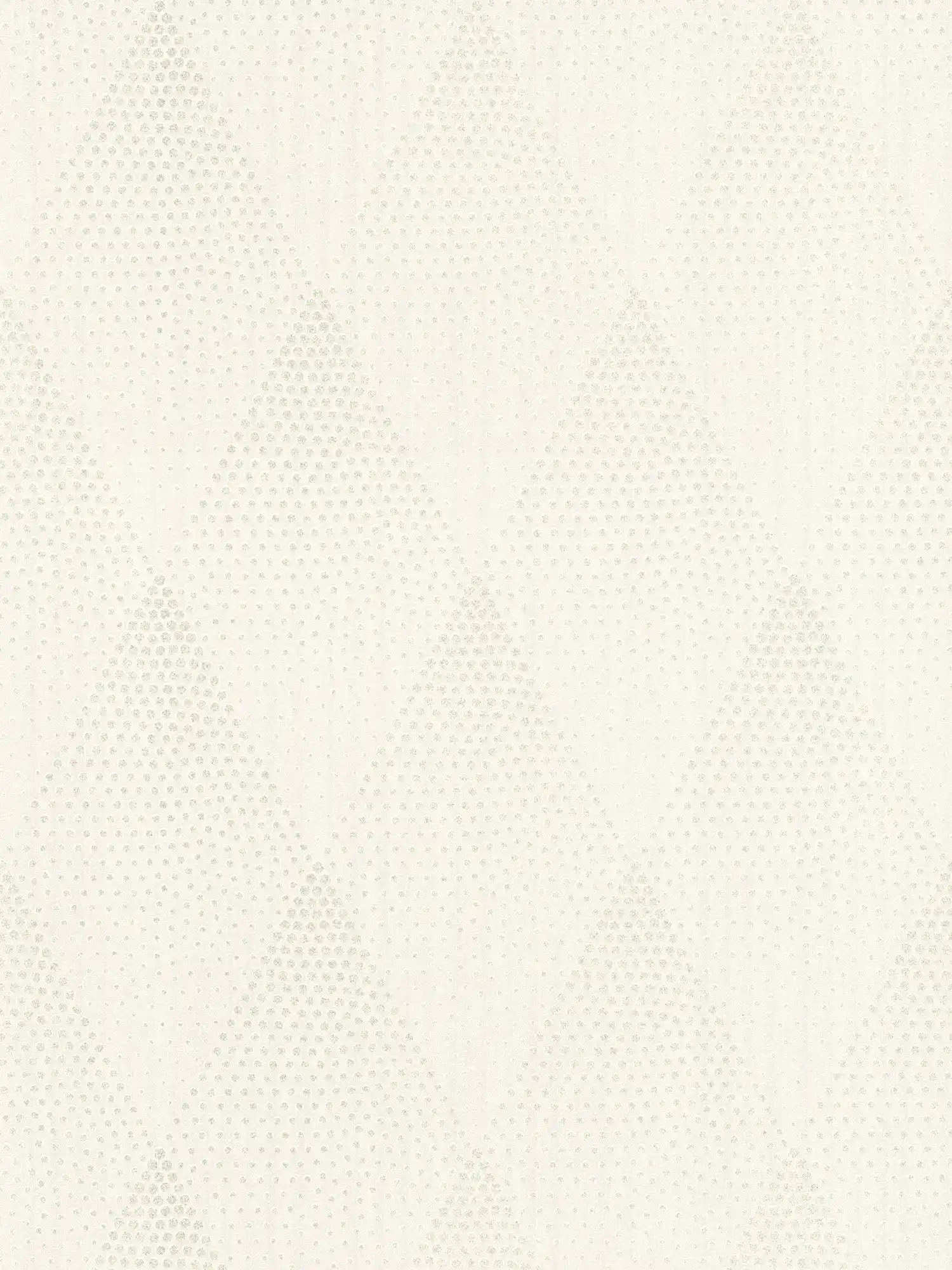 Papel pintado de puntos efecto brillo en estilo retro - blanco, plata, gris
