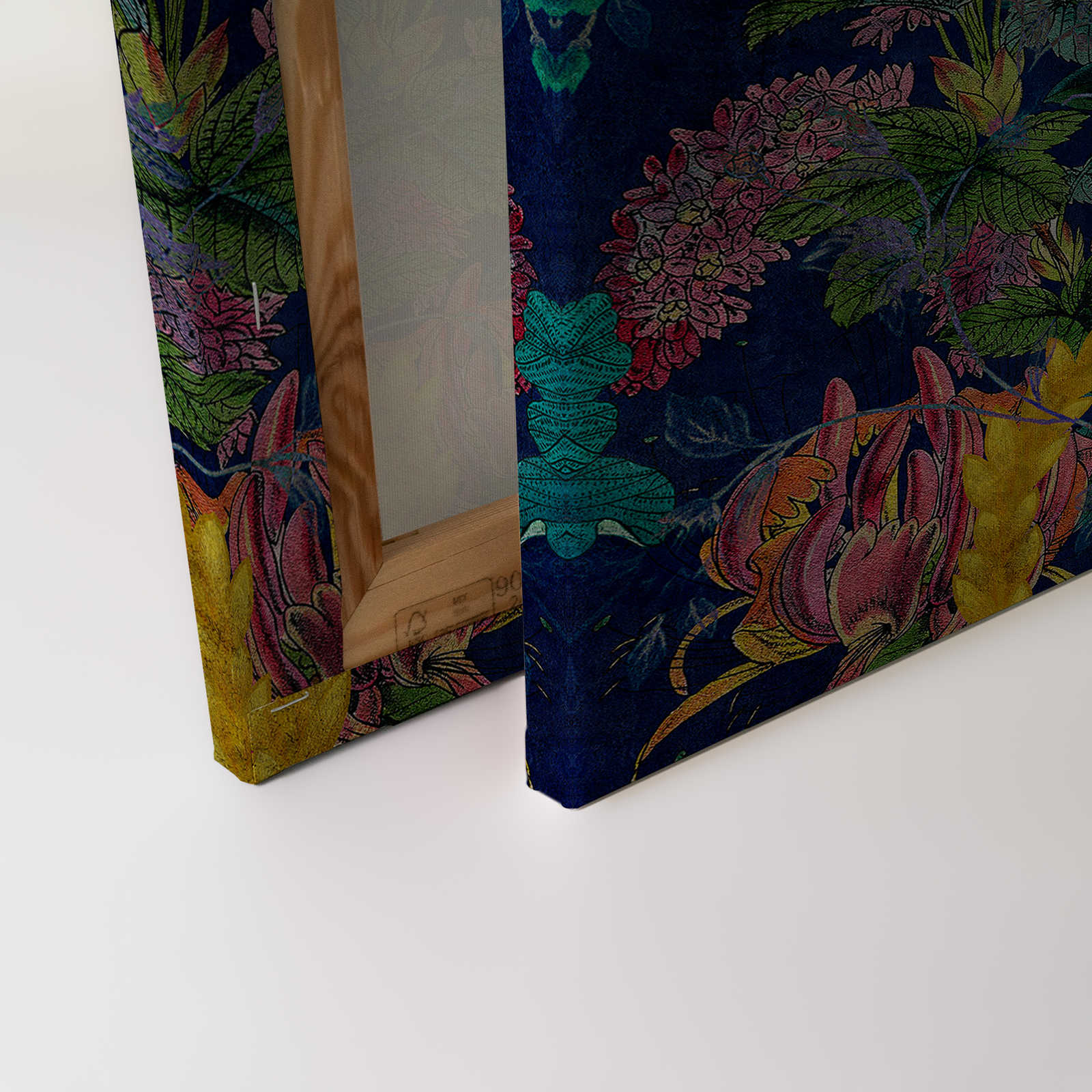             Tropical Hero 1 - Toile Fleurs & Perroquet couleurs intenses - 1,20 m x 0,80 m
        