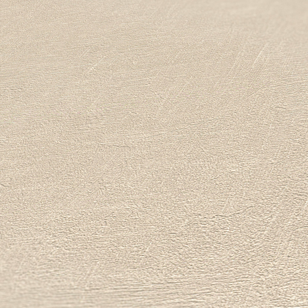             Papel pintado rústico con aspecto de yeso y con textura - beige
        