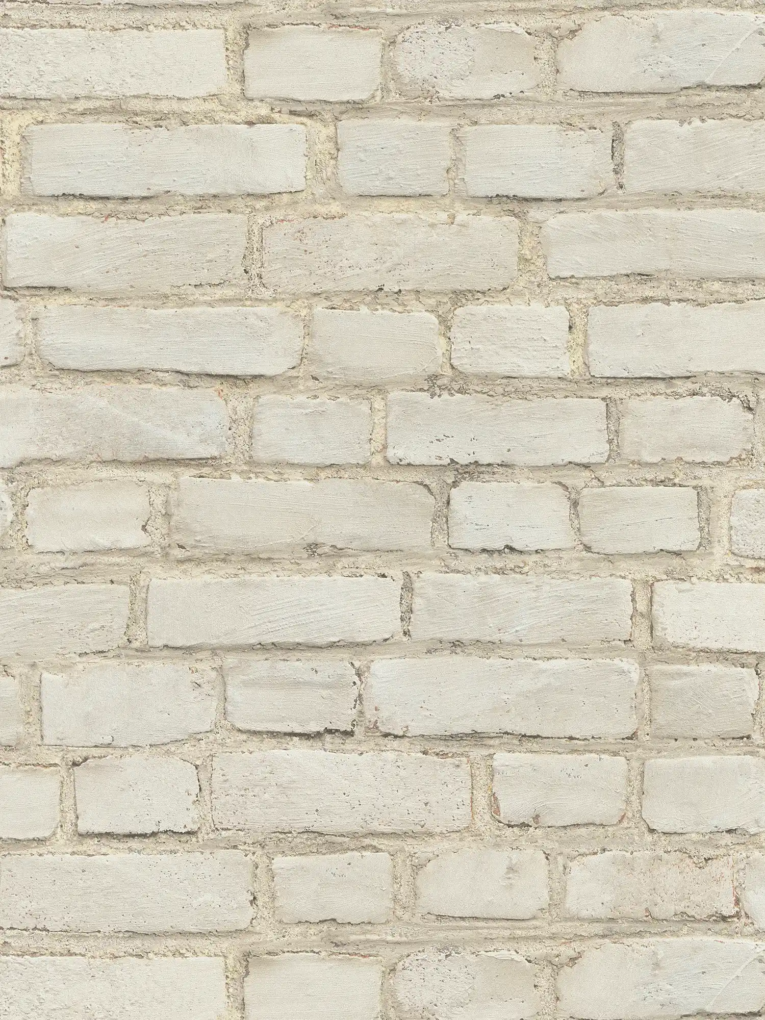 Papier peint effet mur mur de briques peint & rustique - gris, blanc
