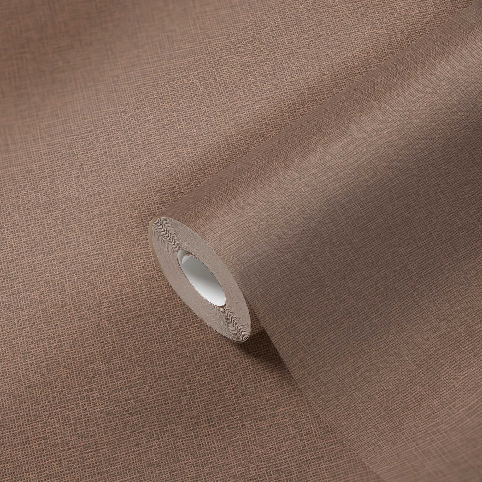             Non-woven wallpaper plain with linen texture - brown
        
