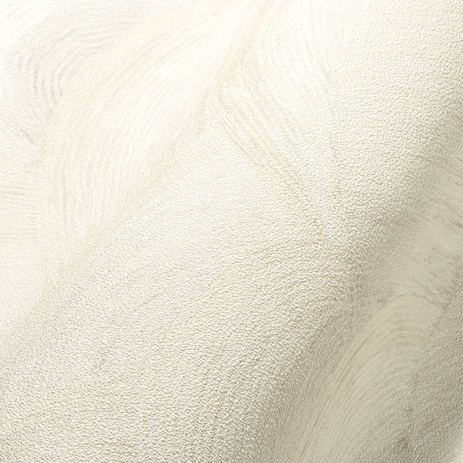             Papier peint intissé avec motif de vagues subtiles - blanc, crème, gris
        