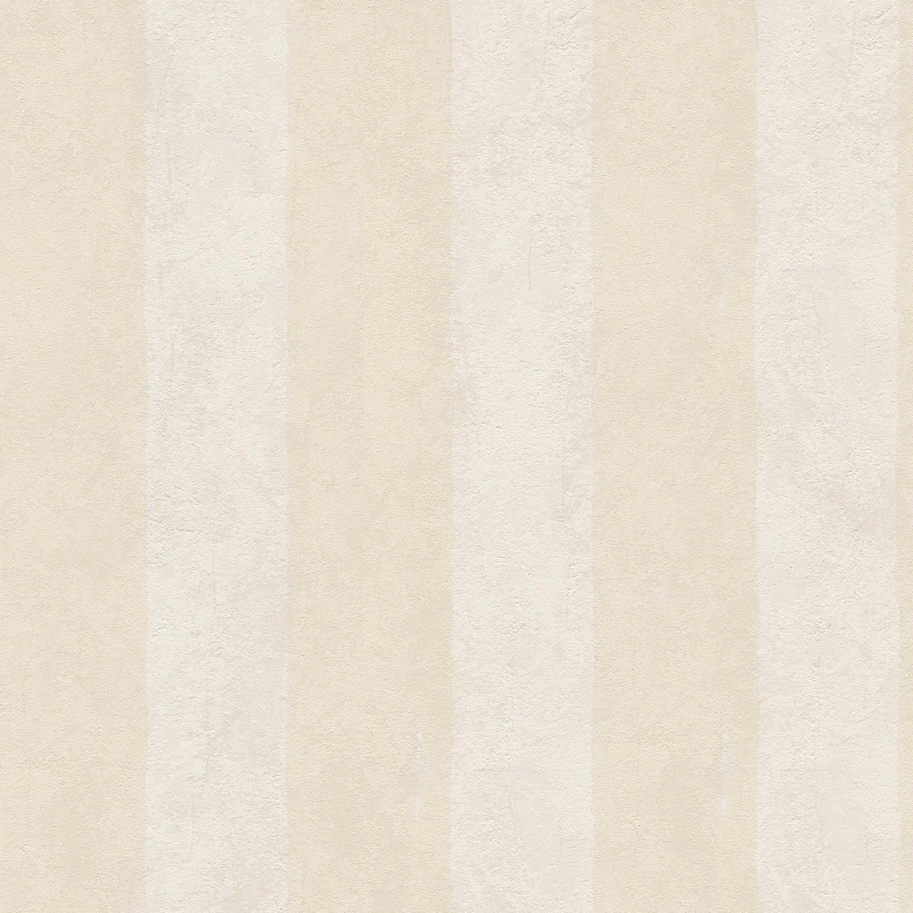 Papel pintado no tejido con aspecto de yeso y diseño de rayas - beige
