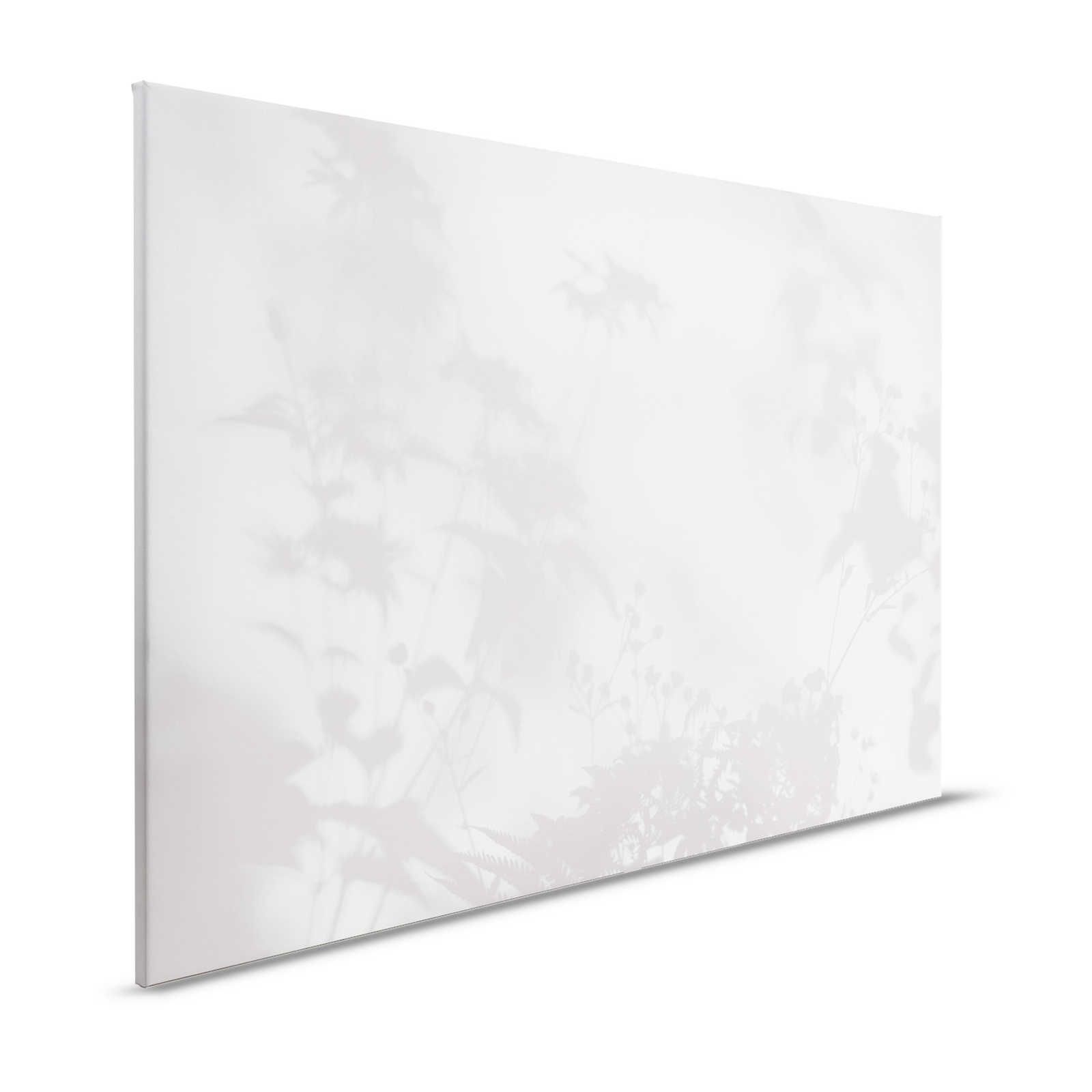 Camera d'ombra 2 - Quadro su tela naturale grigio e bianco, disegno sbiadito - 1,20 m x 0,80 m
