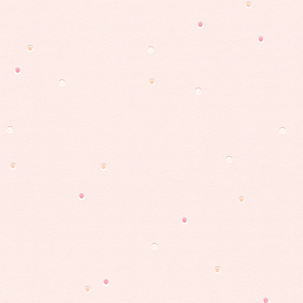             Pink non-woven wallpaper with dots in pink & white - pink
        