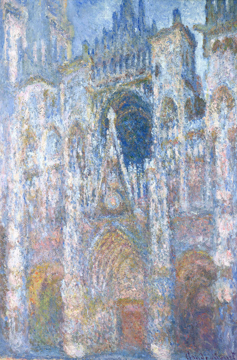             Cattedrale di RouenArmonia bluSole mattutino", murale di Claude Monet
        