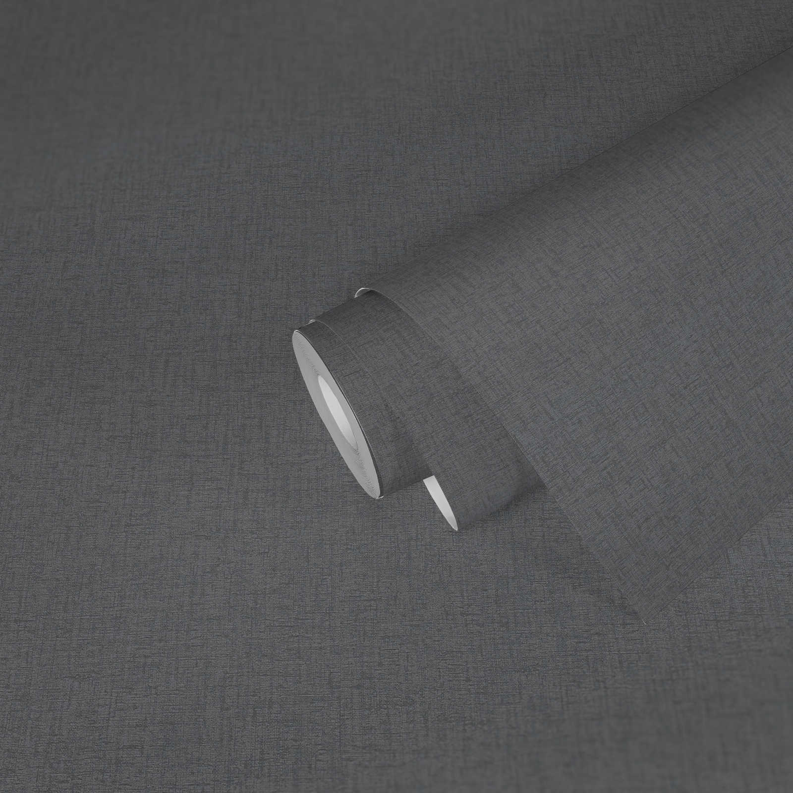             papier peint en papier intissé uni avec structure textile - anthracite, gris
        