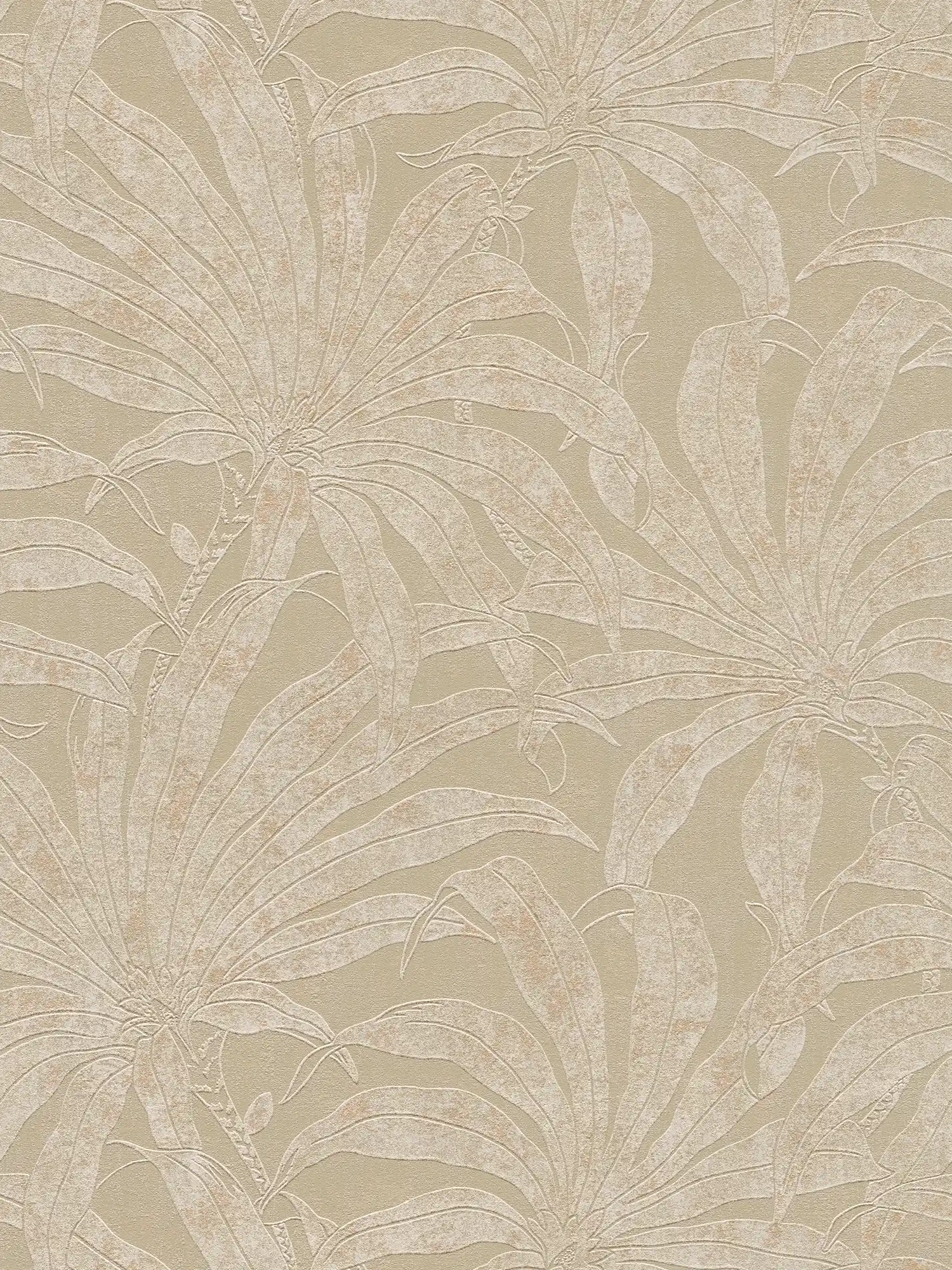 papier peint en papier à motifs avec feuilles de jungle botaniques - gris , blanc, or
