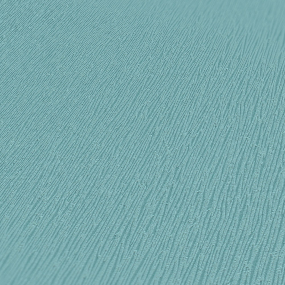             Carta da parati in tessuto non tessuto color turchese con motivo naturale tono su tono - blu, verde
        