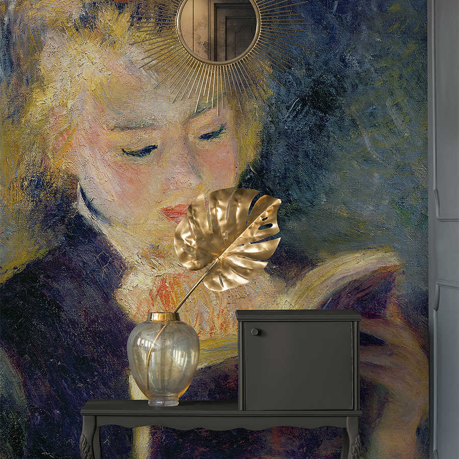        Reading girl" mural by Pierre Auguste Renoir
    
