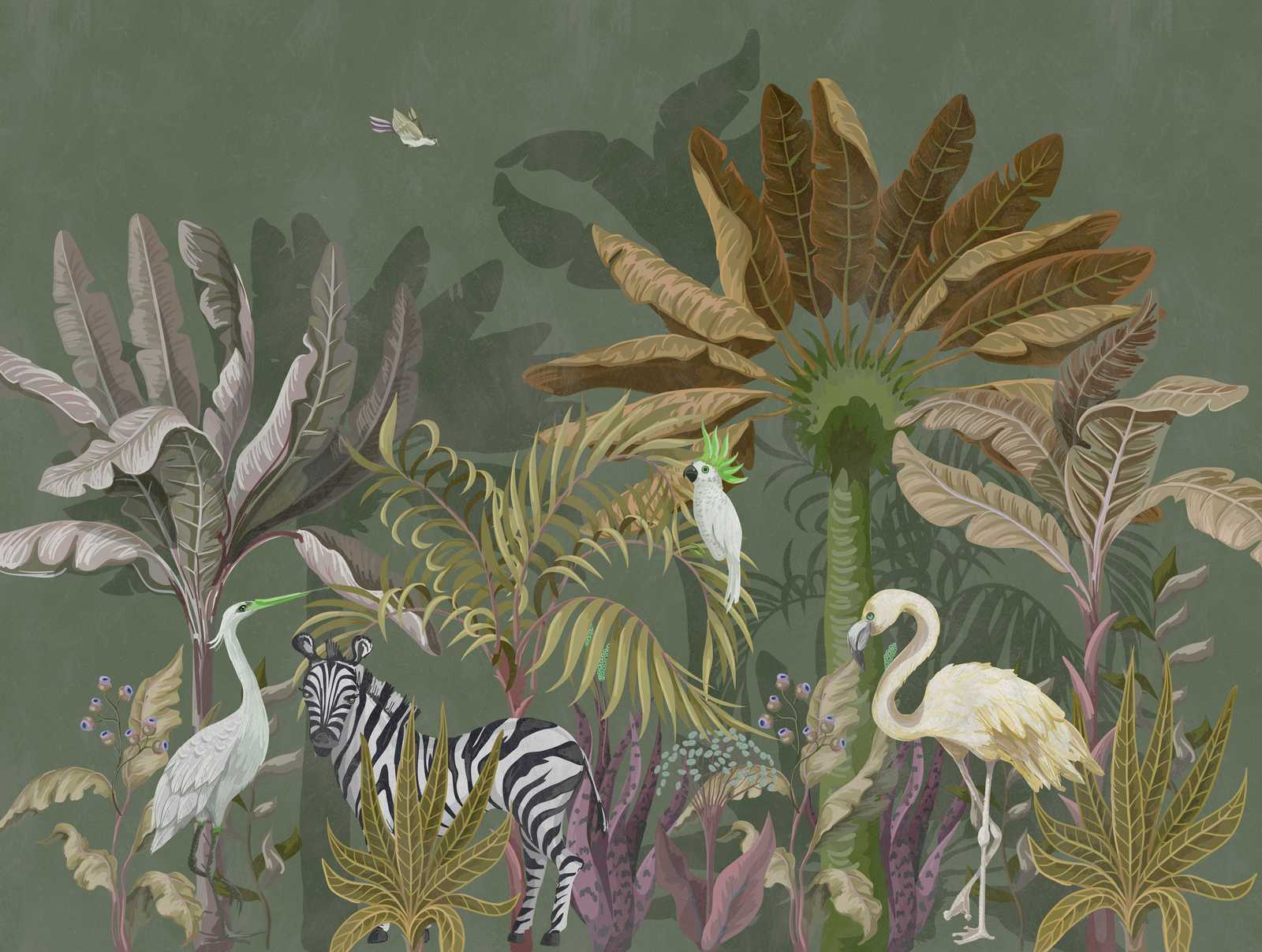             papel pintado novedad | papel pintado motivo selva animales y plantas
        