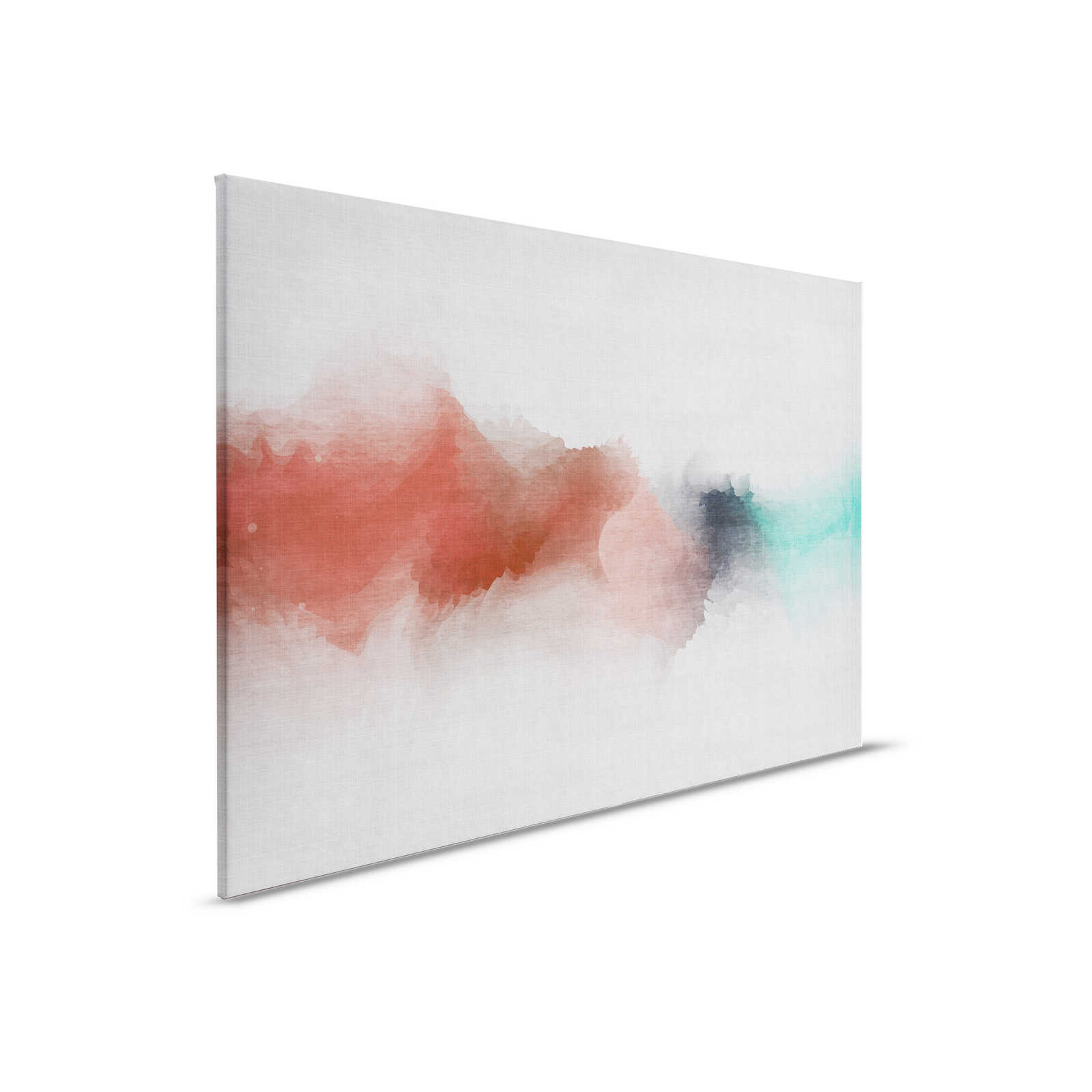         Daydream 2 - Canvas painting in natural linen structure with colour spot in watercolour style - 0.90 m x 0.60 m
    
