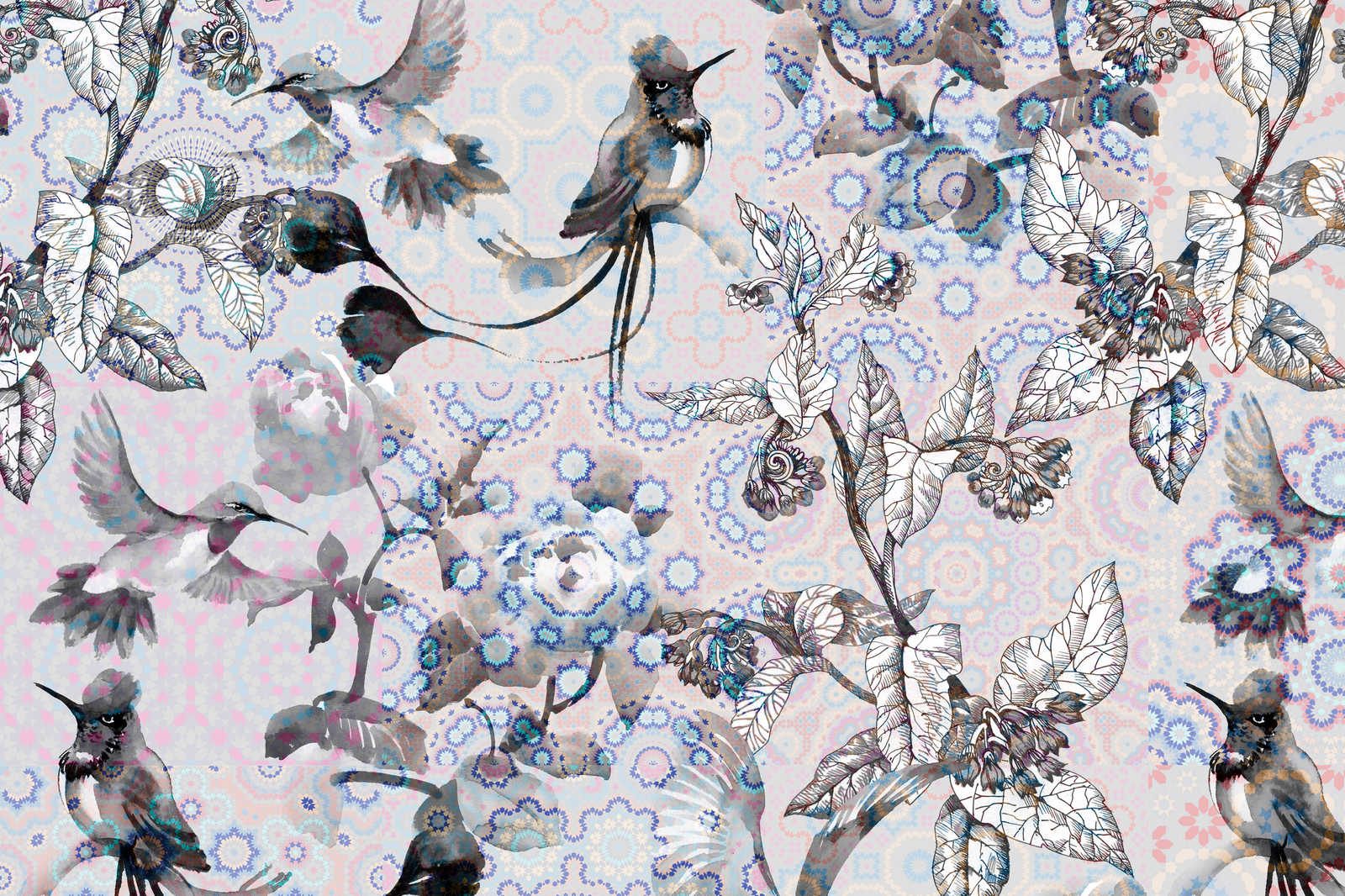             Quadro su tela Natura Design in stile collage | mosaico esotico 3 - 0,90 m x 0,60 m
        