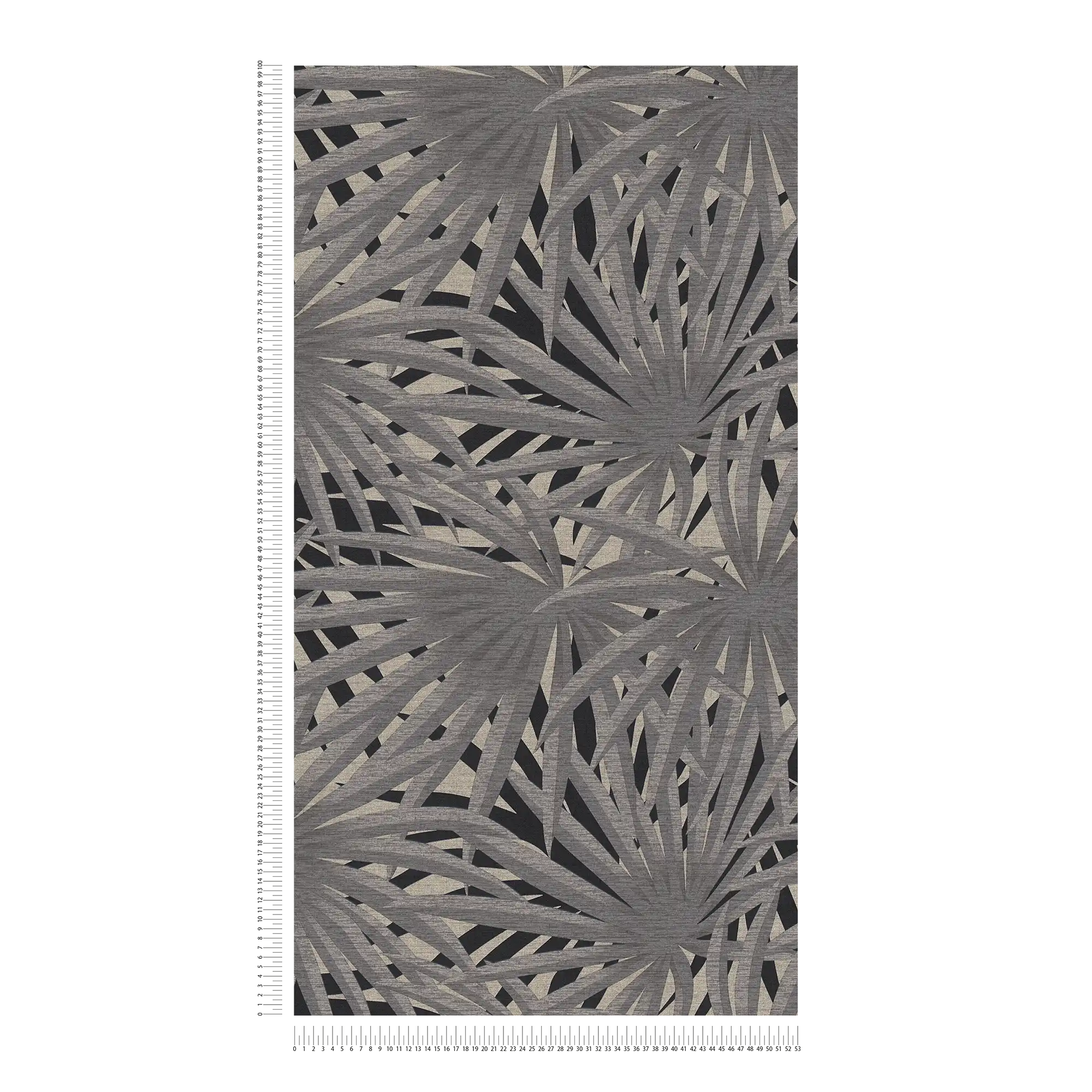             Papier peint intissé Jungle Design avec effet métallique - gris, métallique, noir
        