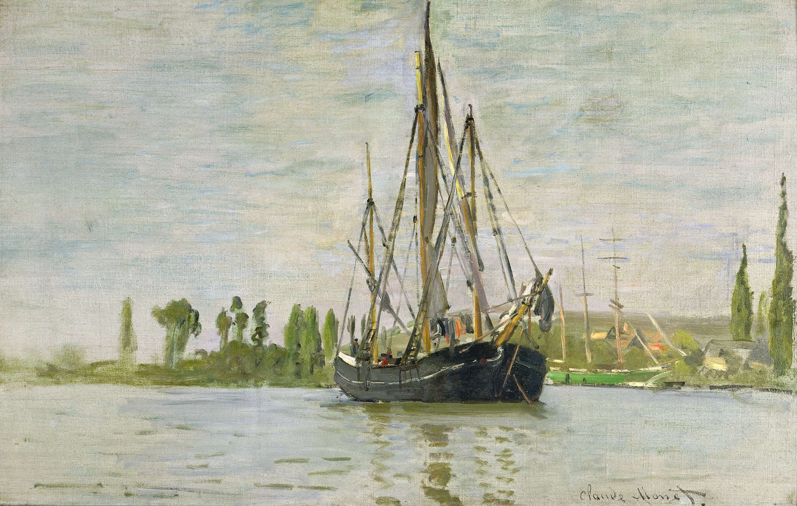             Papier peint panoramique "La Chasse-Marée à l'ancre" de Claude Monet
        