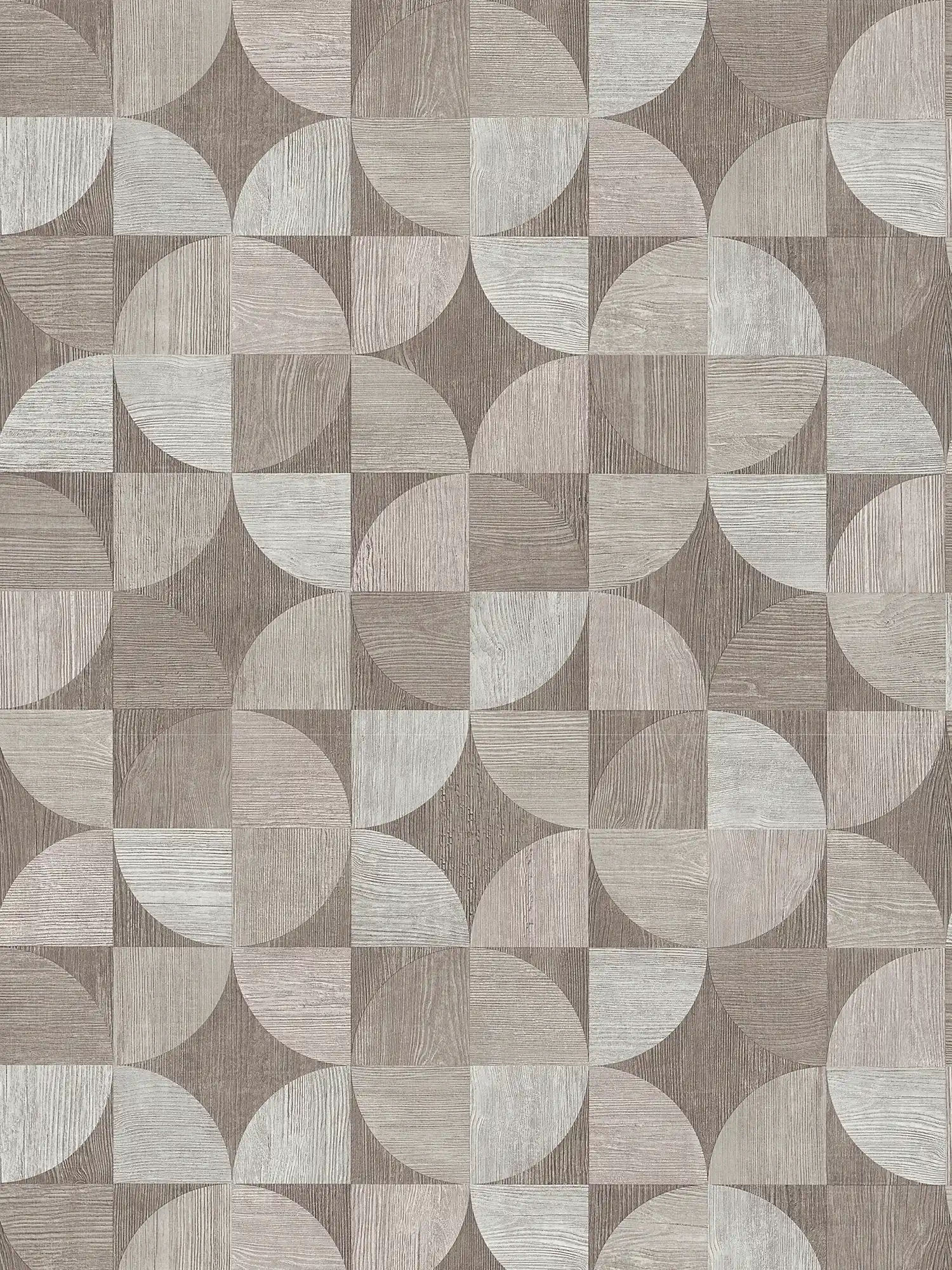         Wallpaper with graphic pattern in wood look - grey
    