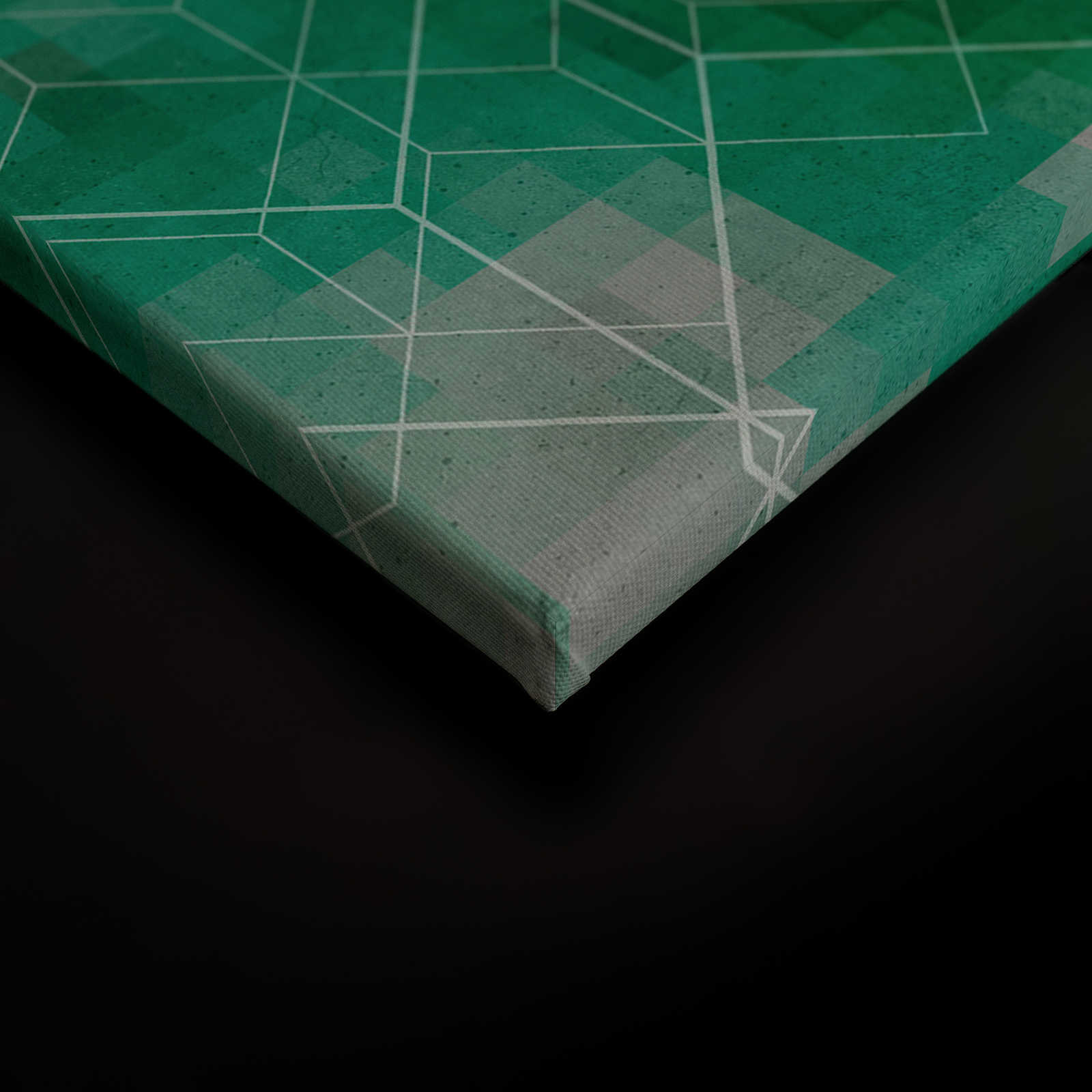             Quadro su tela Nuvole e linee | verde, grigio - 0,90 m x 0,60 m
        