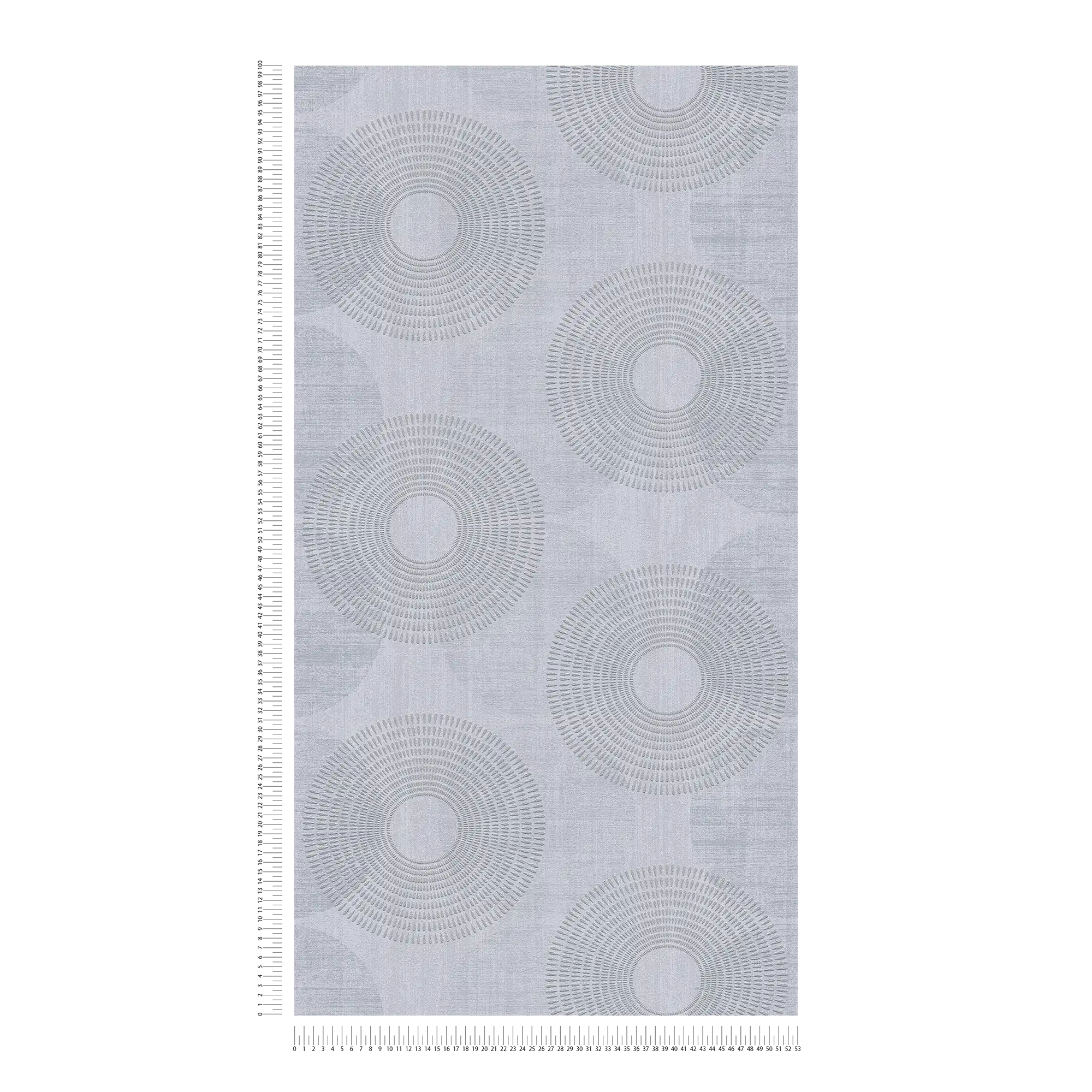             Carta da parati moderna in tessuto non tessuto con motivo a cerchi astratti - grigio
        