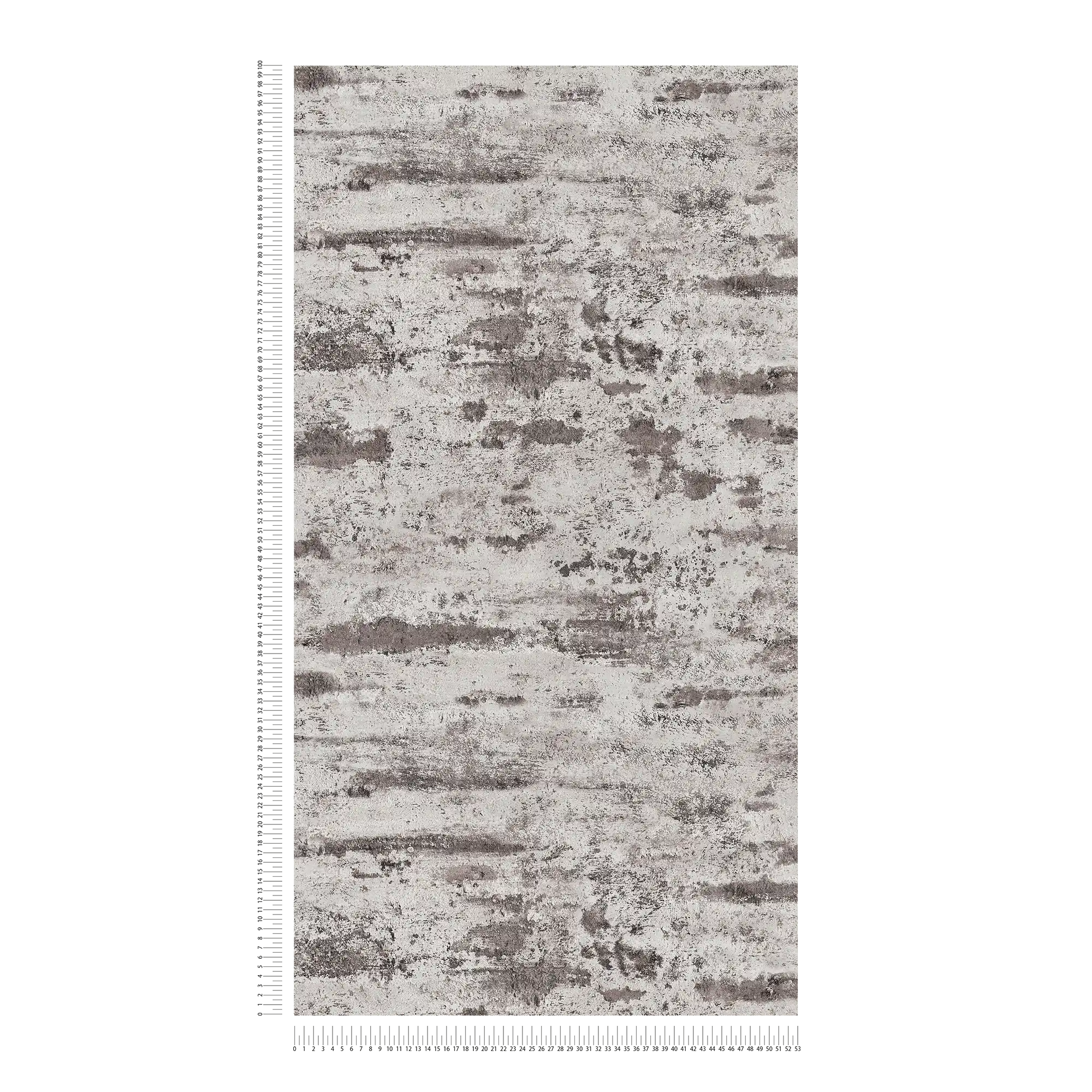             Papier peint intissé motif rustique, aspect plâtre - gris, noir
        