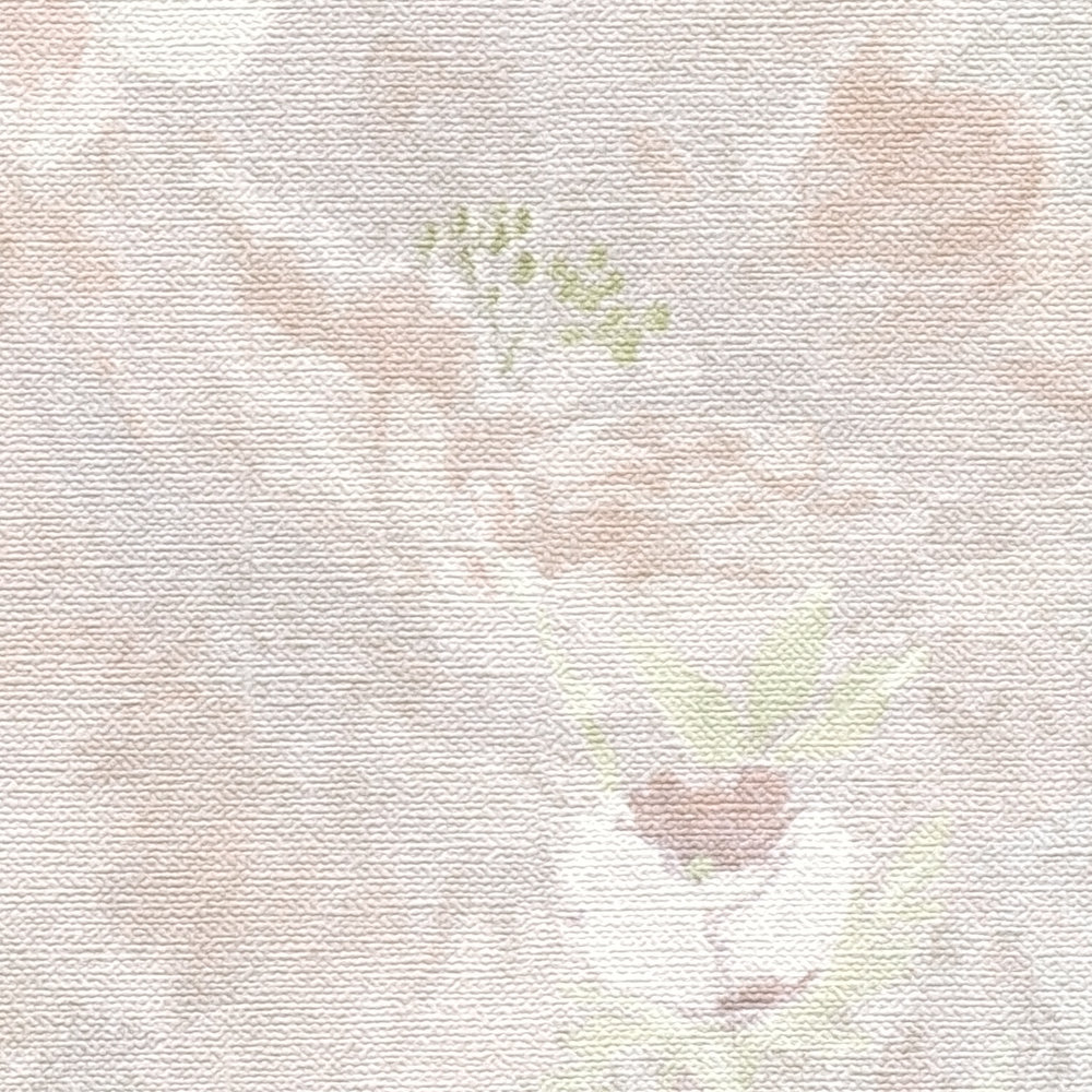             Papel pintado con motivos florales sin PVC - gris, multicolor, rosa
        