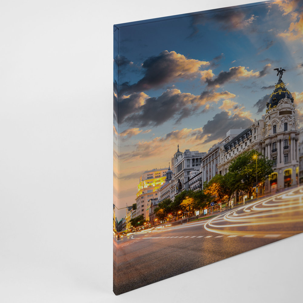             Canvas met de straten van Madrid in de ochtend - 0.90 m x 0.60 m
        