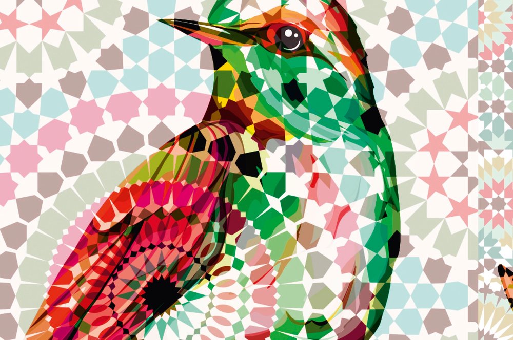             Carta da parati di design a mosaico floreale - Walls by Patel
        
