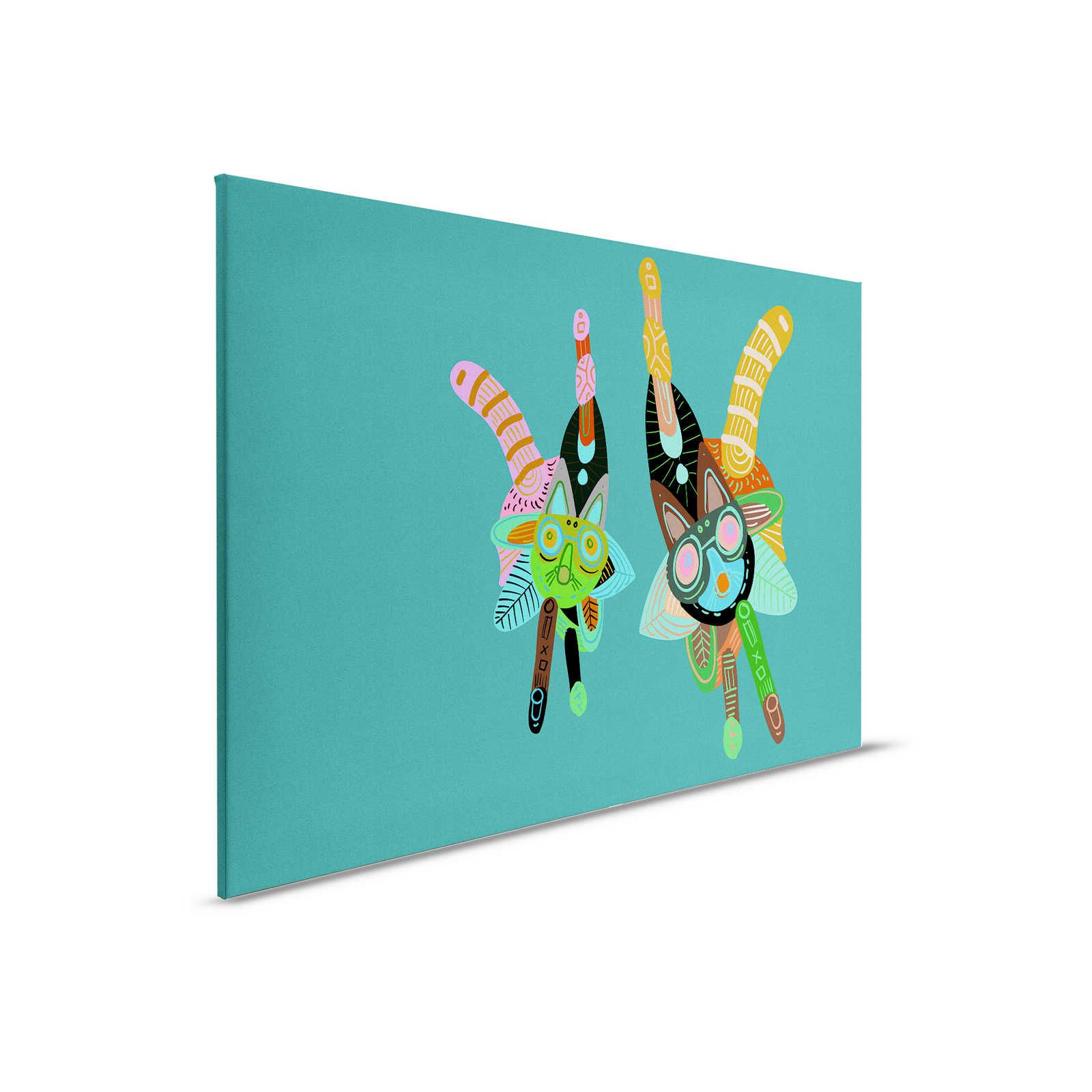         Looney Land 3 - Canvas painting children's room colourful comic design - 0.90 m x 0.60 m
    