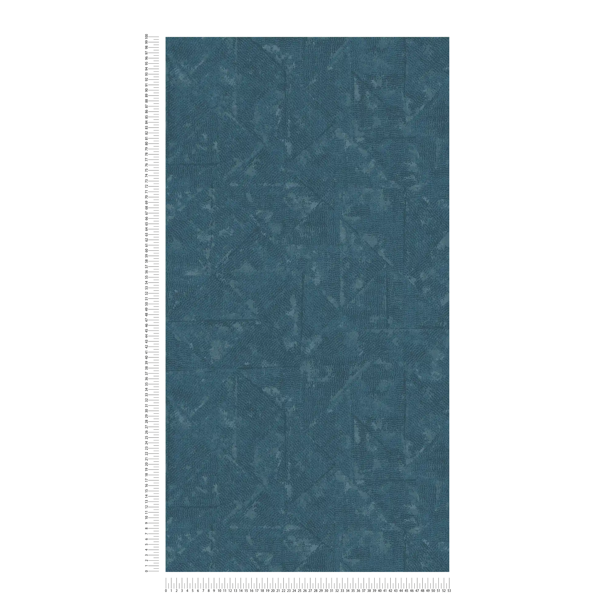             Carta da parati in tessuto non tessuto Petrol con dettagli asimmetrici - blu, grigio
        