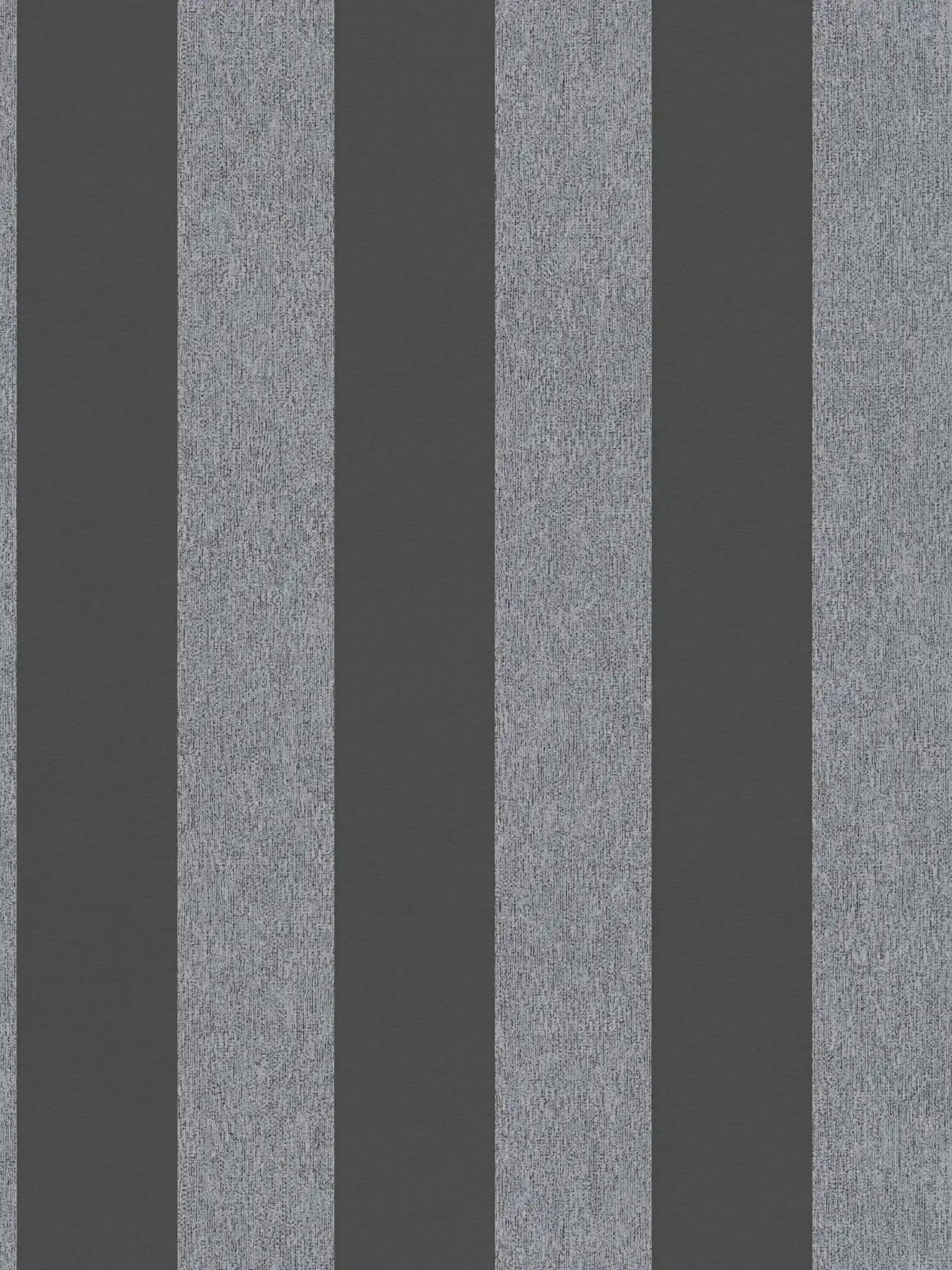 Rayures papier peint intissé aspect structuré mat - noir, gris
