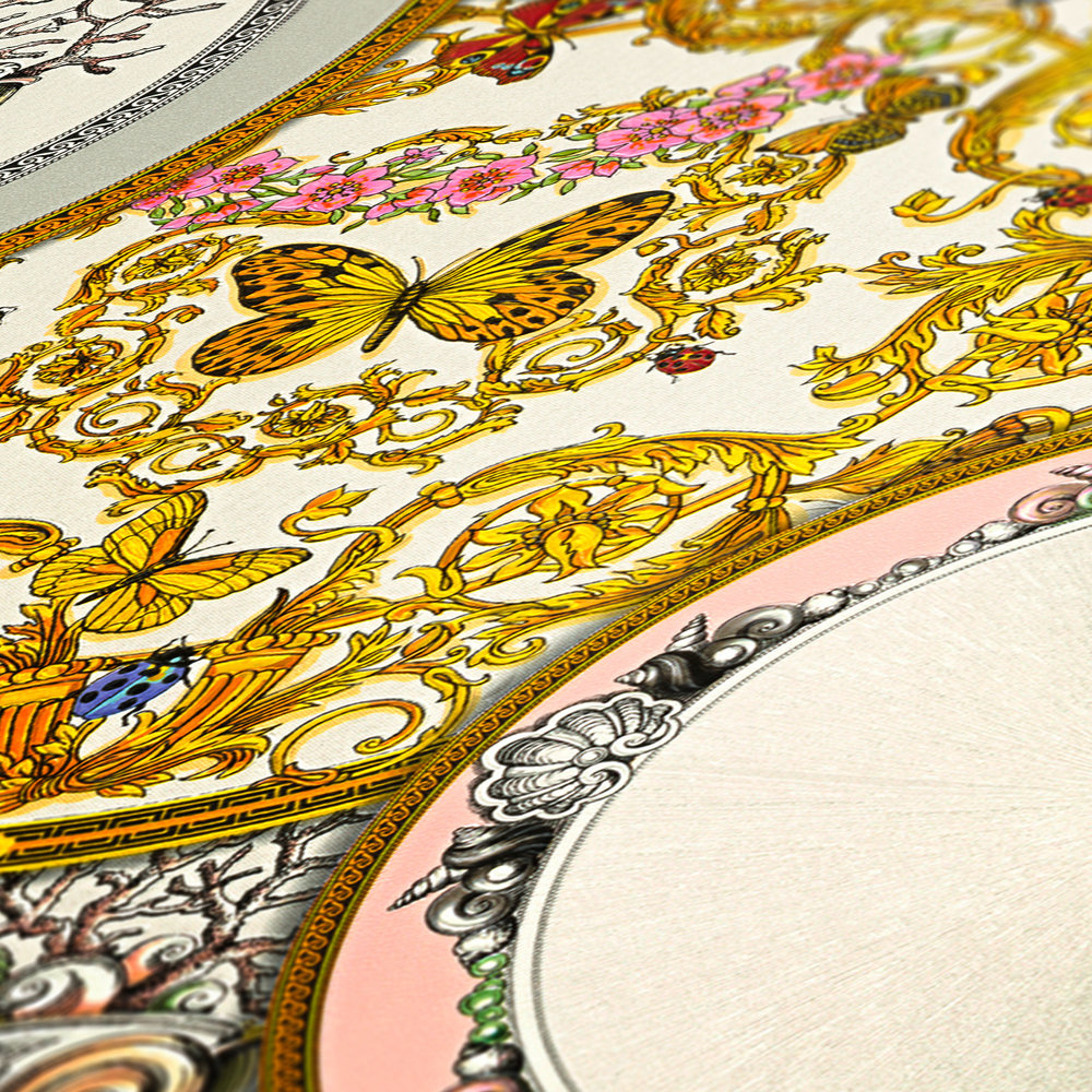             VERSACE Papier peint avec design médailles & effet doré - multicolore, métallique
        