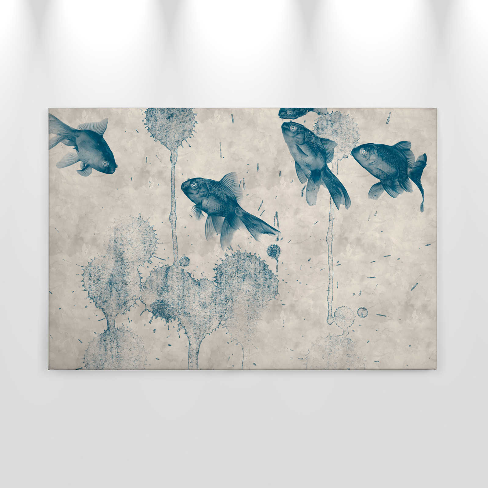             quadro su tela di modernariato Stagno dei pesci rossi - 0,90 m x 0,60 m
        