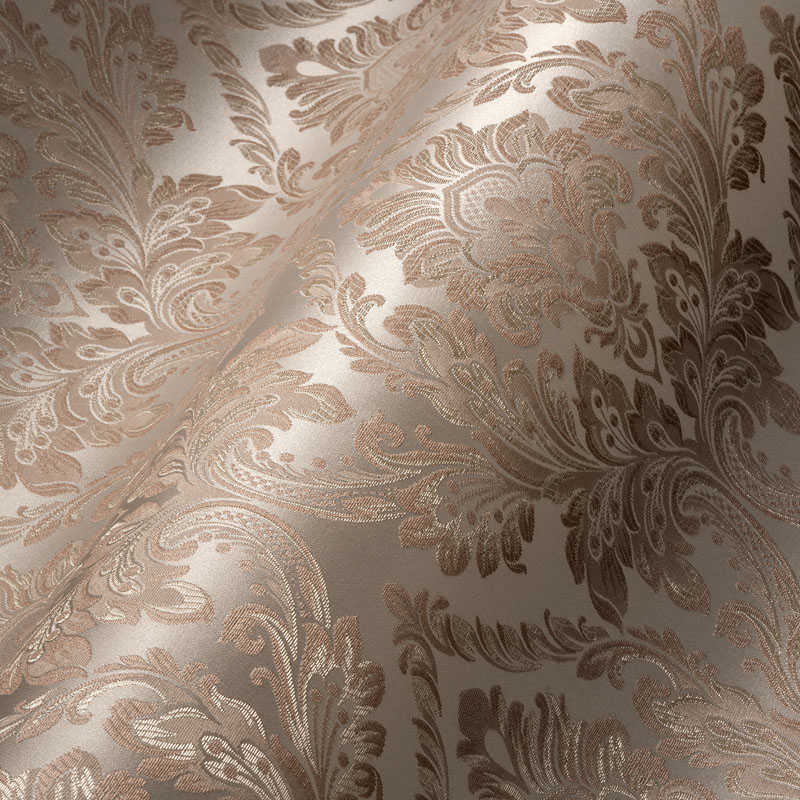             Jacquard ornament pattern wallpaper - brown, beige
        