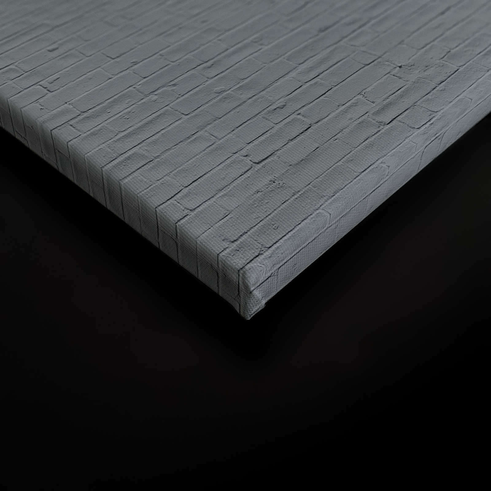             Mensaje 1 - Pared de ladrillo gris con refrán sobre lienzo - 0,90 m x 0,60 m
        