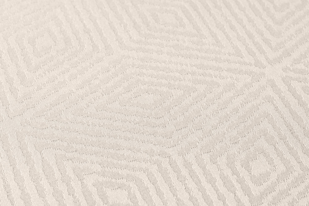             papier peint en papier à motifs géométriques losanges & hexagonaux - beige, blanc
        