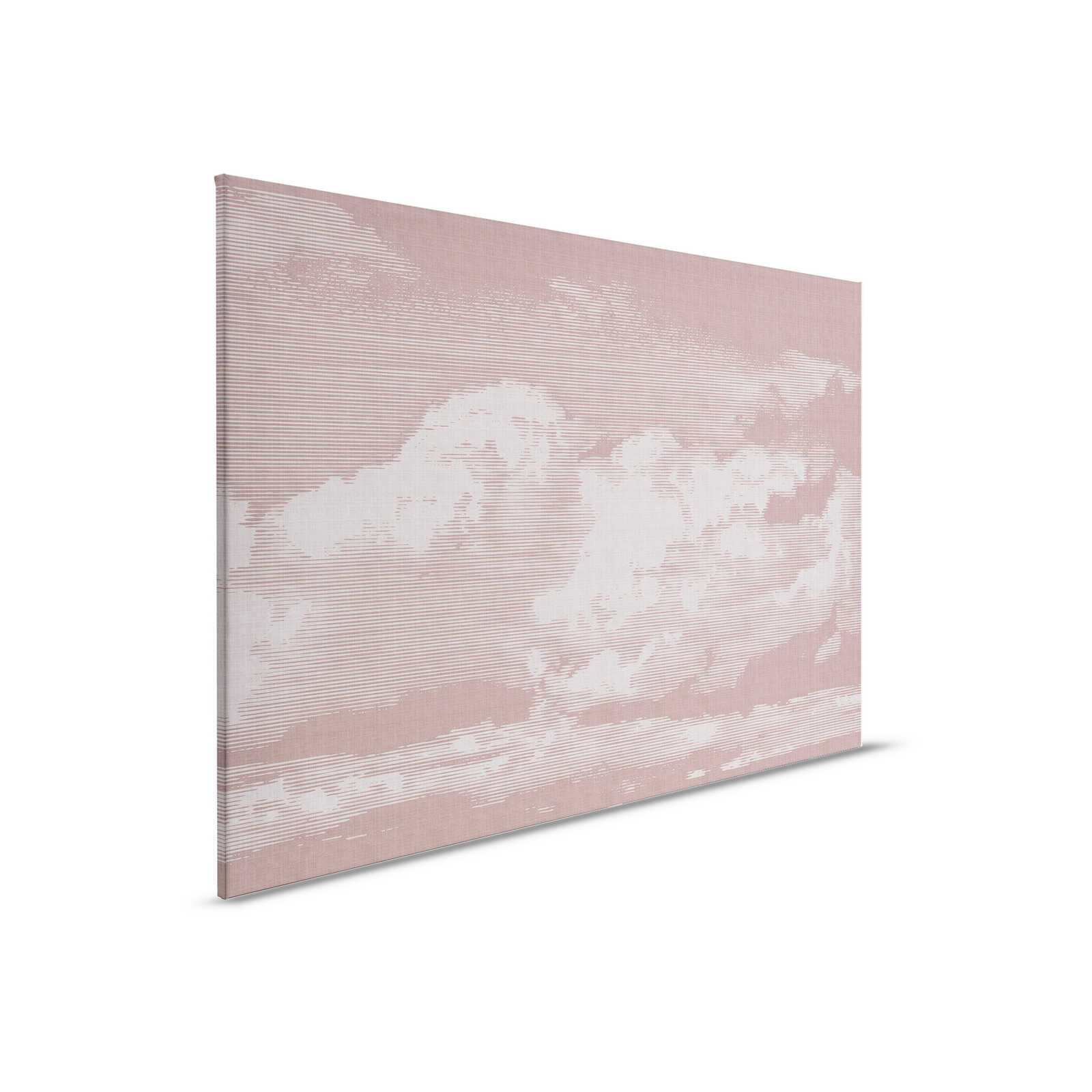 Nubes 3 - Cuadro lienzo celestial con motivo de nubes - Aspecto lino natural - 0,90 m x 0,60 m

