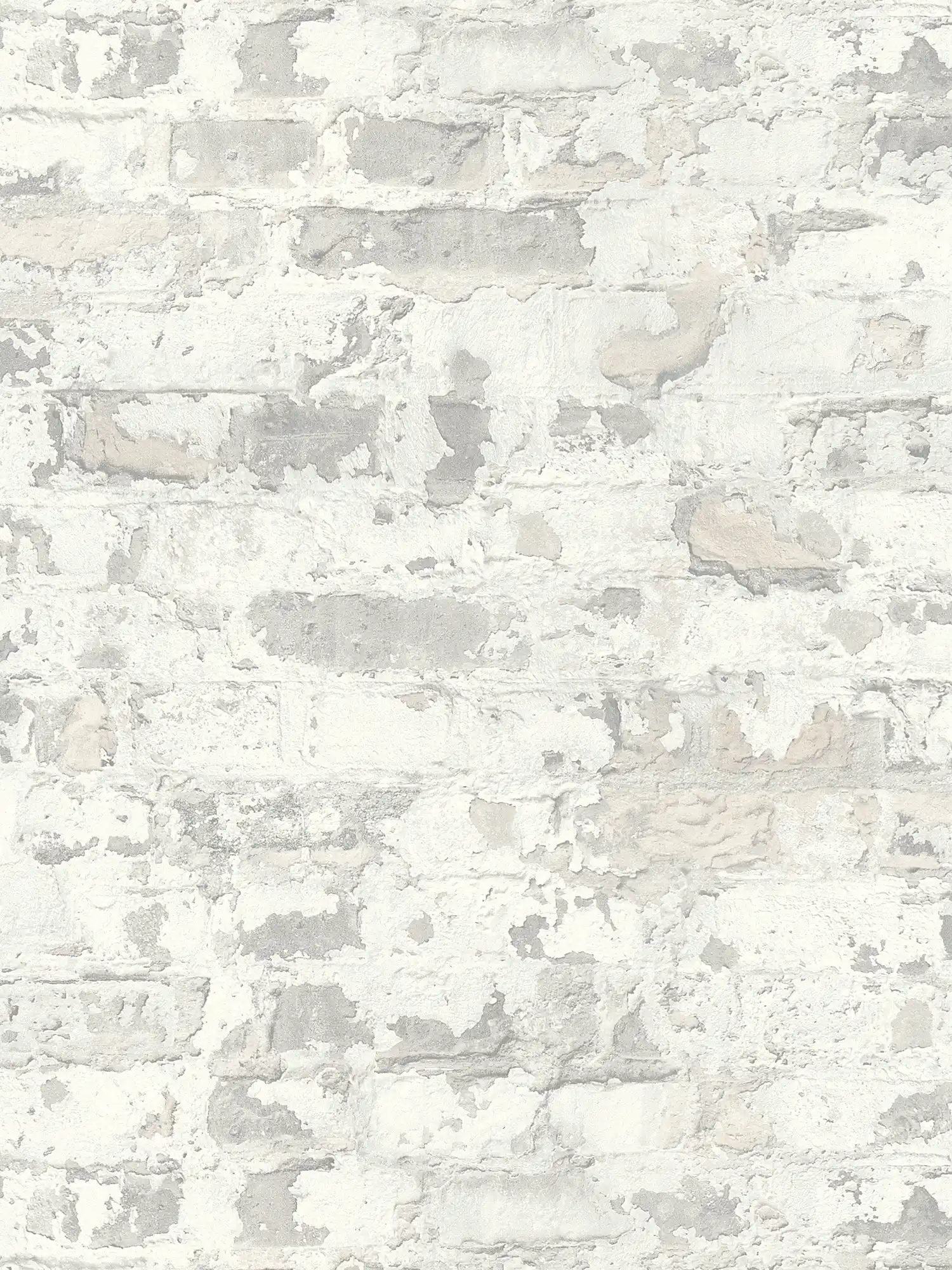 Papier peint mur de briques style maison de campagne - gris, blanc
