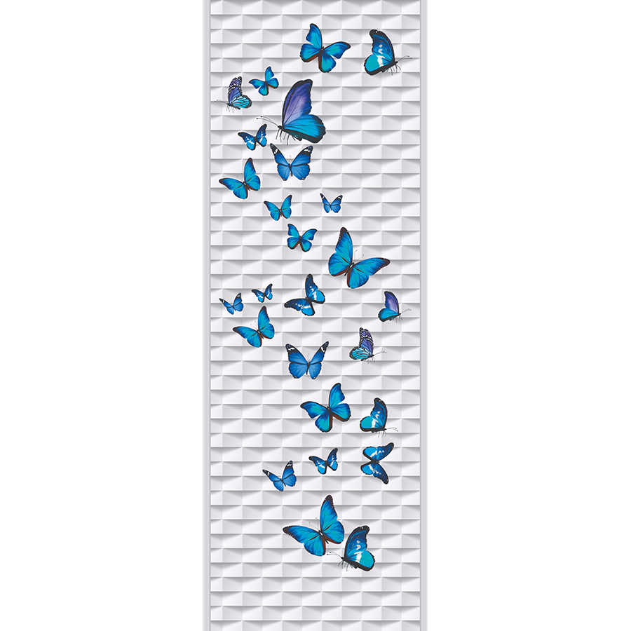 Papier peint panoramique moderne Dessins de papillons sur intissé lisse mat
